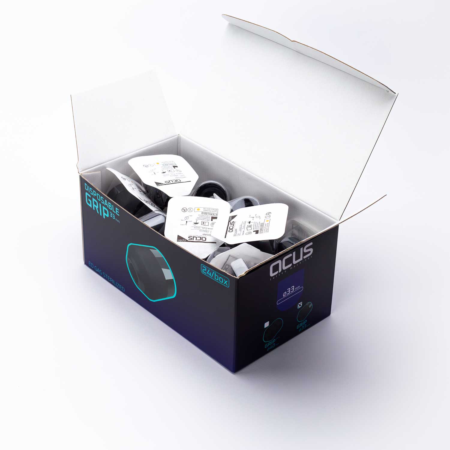 ACUS Disposable 33mm M1 Grip - Professional Tattoo Needle Cartridges for Artists | Perfect for Lining, Shading & Coloring Tattoos