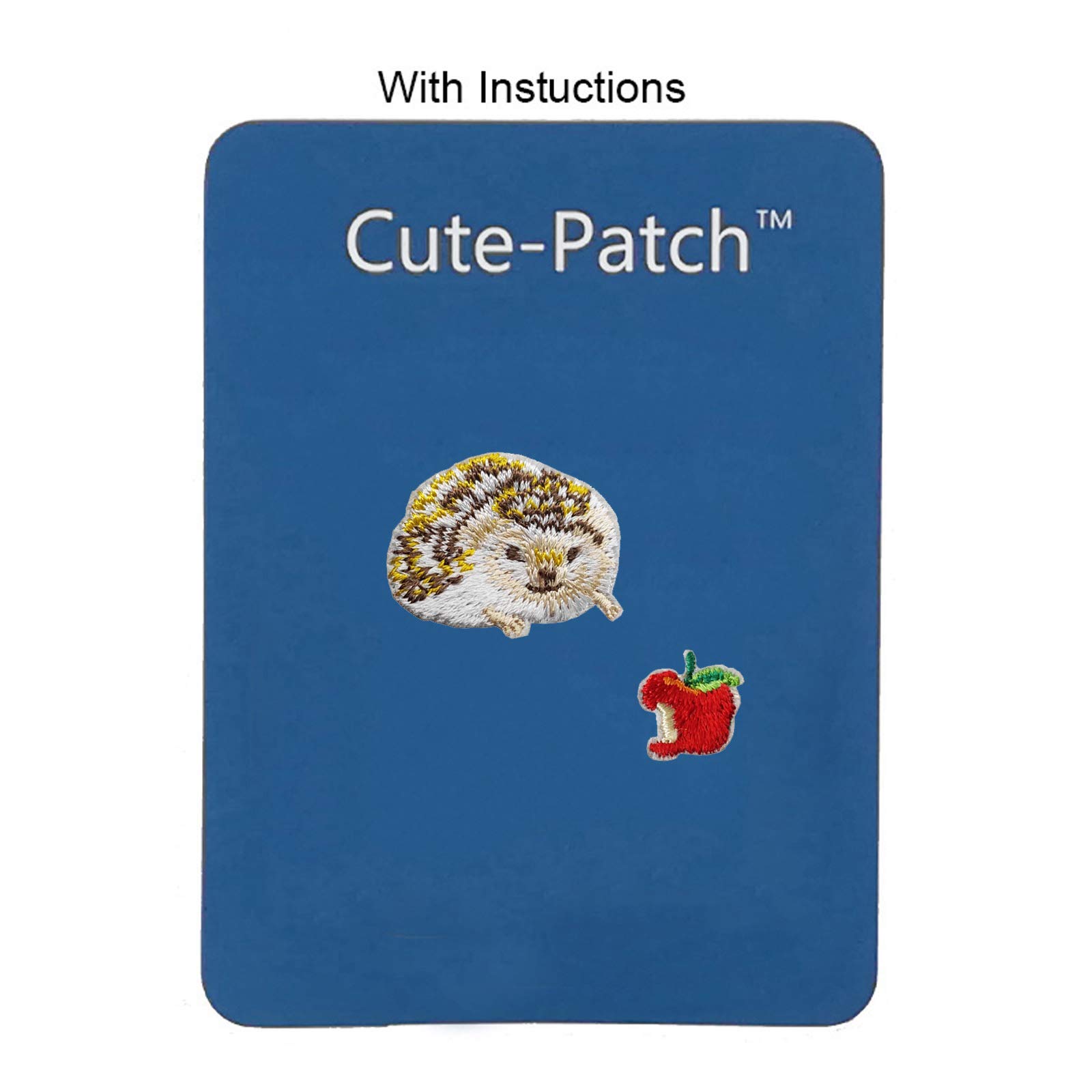Cute Hedgehog Eating Apple Embroidered Iron-On Patch for DIY Clothing, Bags, Hats - Fun Animal Applique for Kids & Adults Craft Projects