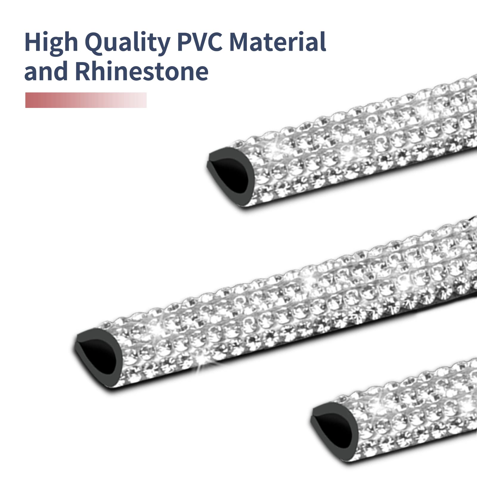 INSAUTO 10Pcs Rhinestone Car Air Conditioner Vent Decoration Strips - Bling Car Vent Outlet Trim Accessories for Women & Girls (White) | Perfect for Customizing Your Vehicle Interior & Adding Glam Style