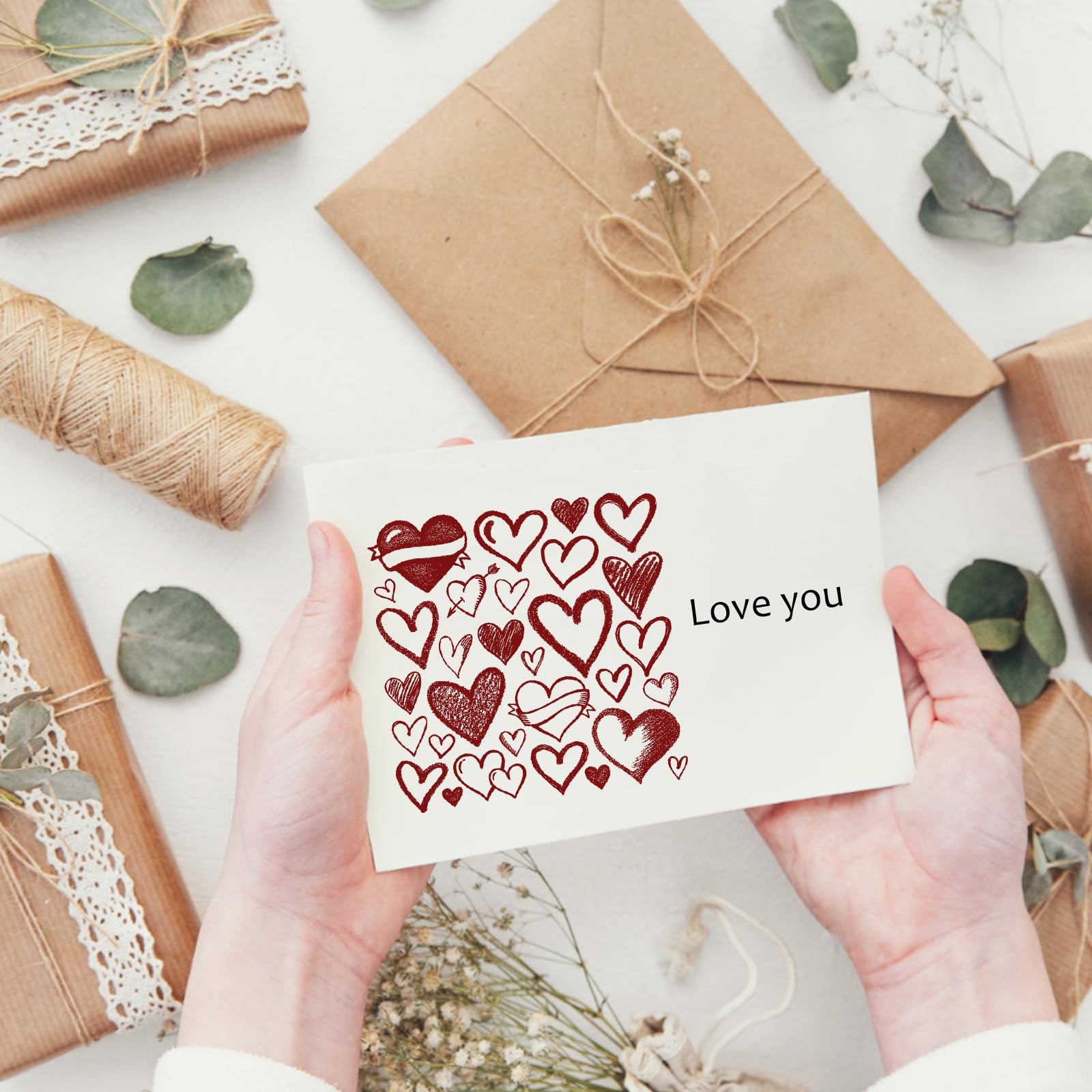 Valentine's Day Clear Rubber Stamps Set - Love Hearts Background Stamps for DIY Card Making, Scrapbooking, Photo Albums & Paper Crafts - Perfect for Valentine's Greeting Cards, Wedding Invitations & Romantic Gift Wrapping