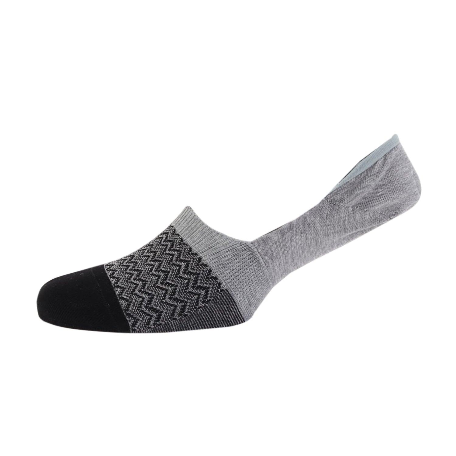 Men's Chevron Mercerized Cotton No-Show Socks - Breathable & Comfortable for Casual Wear, Sports & Everyday Use