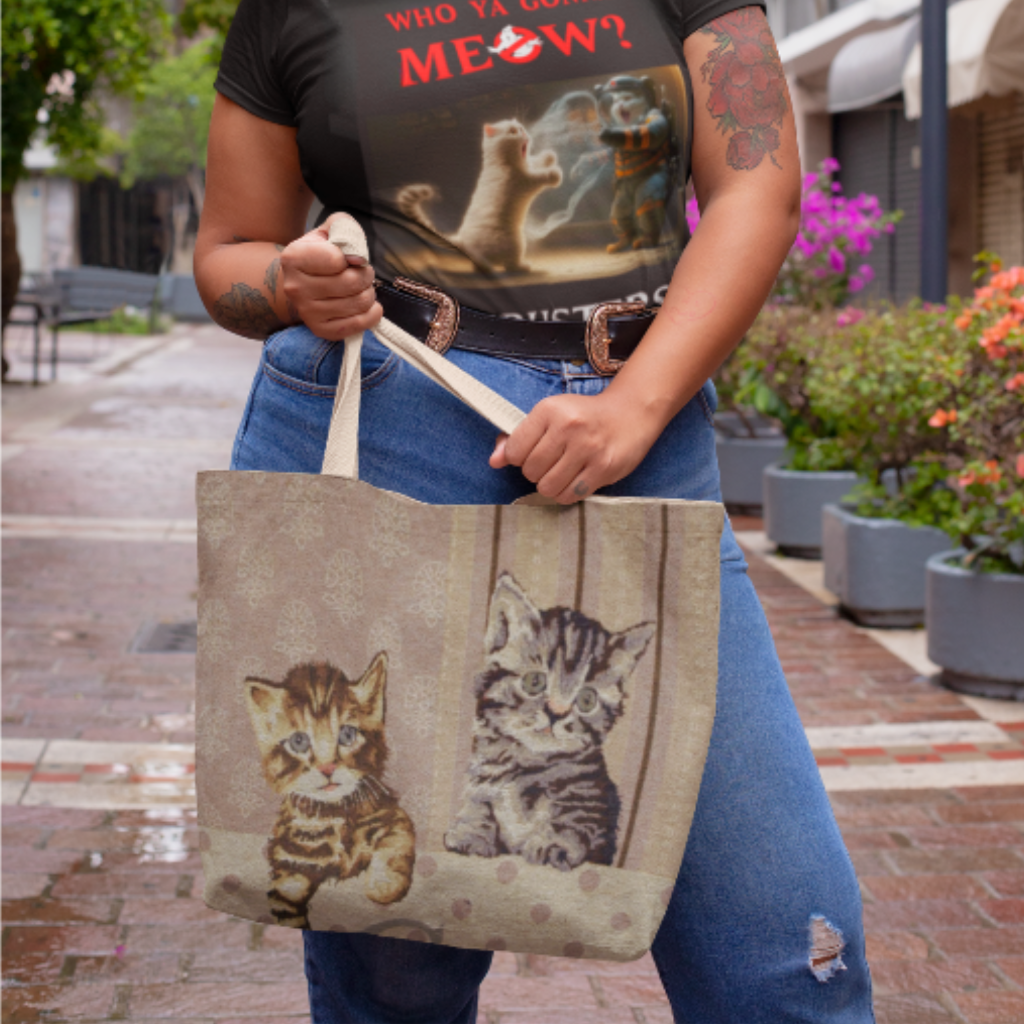 Stylish Penny Cat Kitten Handbag for Women - Cute Animal Print Purse with Adjustable Strap - Perfect for Date Night, Shopping & Daily Use