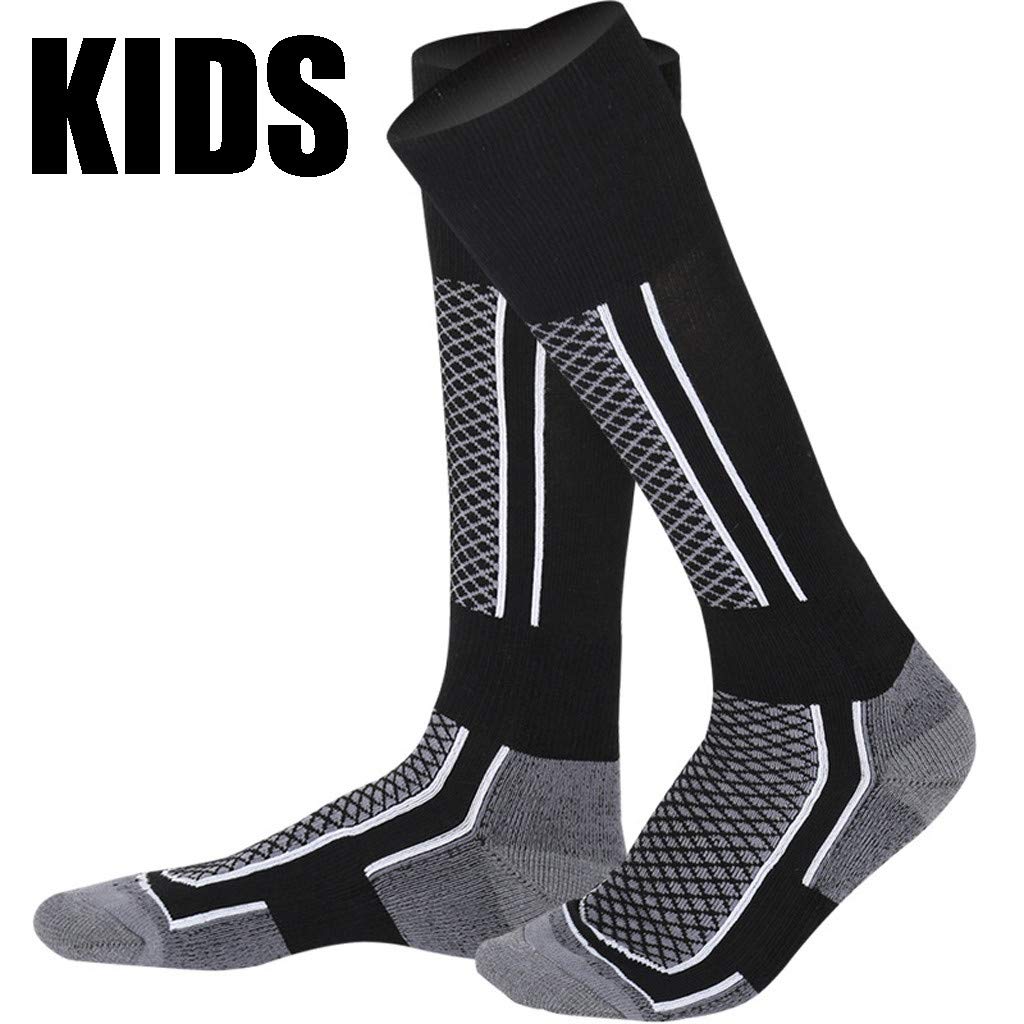 Kids Winter Ski & Snow Sports Socks - Thermal Long Compression Knee High Socks for Skiing, Snowboarding & Outdoor Activities - Warm & Comfortable for Cold Weather Adventures
