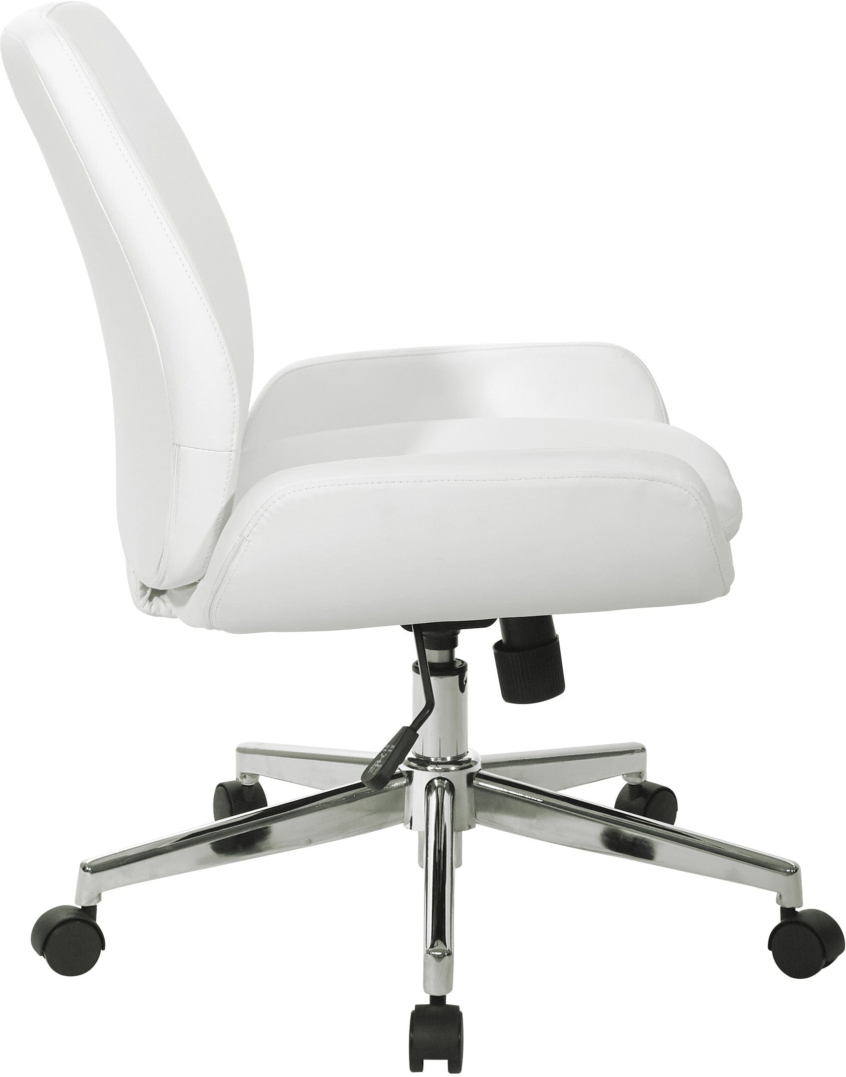 Office Star Faux Leather Home Office Chair with Chrome Base [FL61903C] - Ergonomic Desk Chair for Work from Home, Computer Gaming & Study