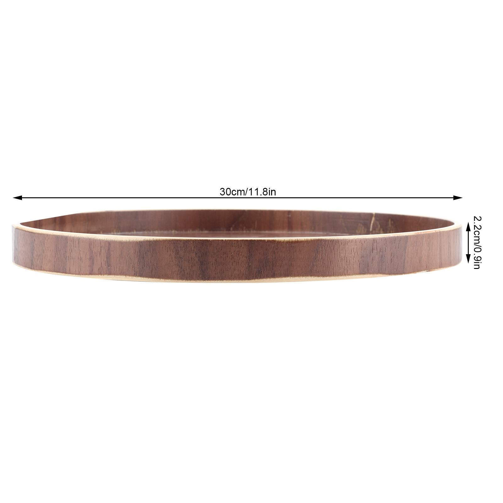 Agatige 12-Inch Round Wooden Serving Tray - Japanese Style Coffee Table Tray for Tea, Coffee, Breakfast & Snacks - Perfect for Ottoman Serving, Dining Room Decor & Gift Giving (30cm)
