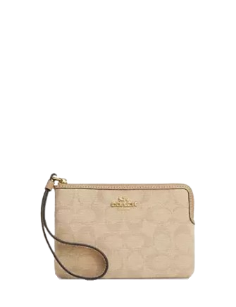 Coach Signature Canvas Corner Zip Wristlet - Stylish Crossbody Bag for Women | Perfect for Everyday Use, Travel & Shopping