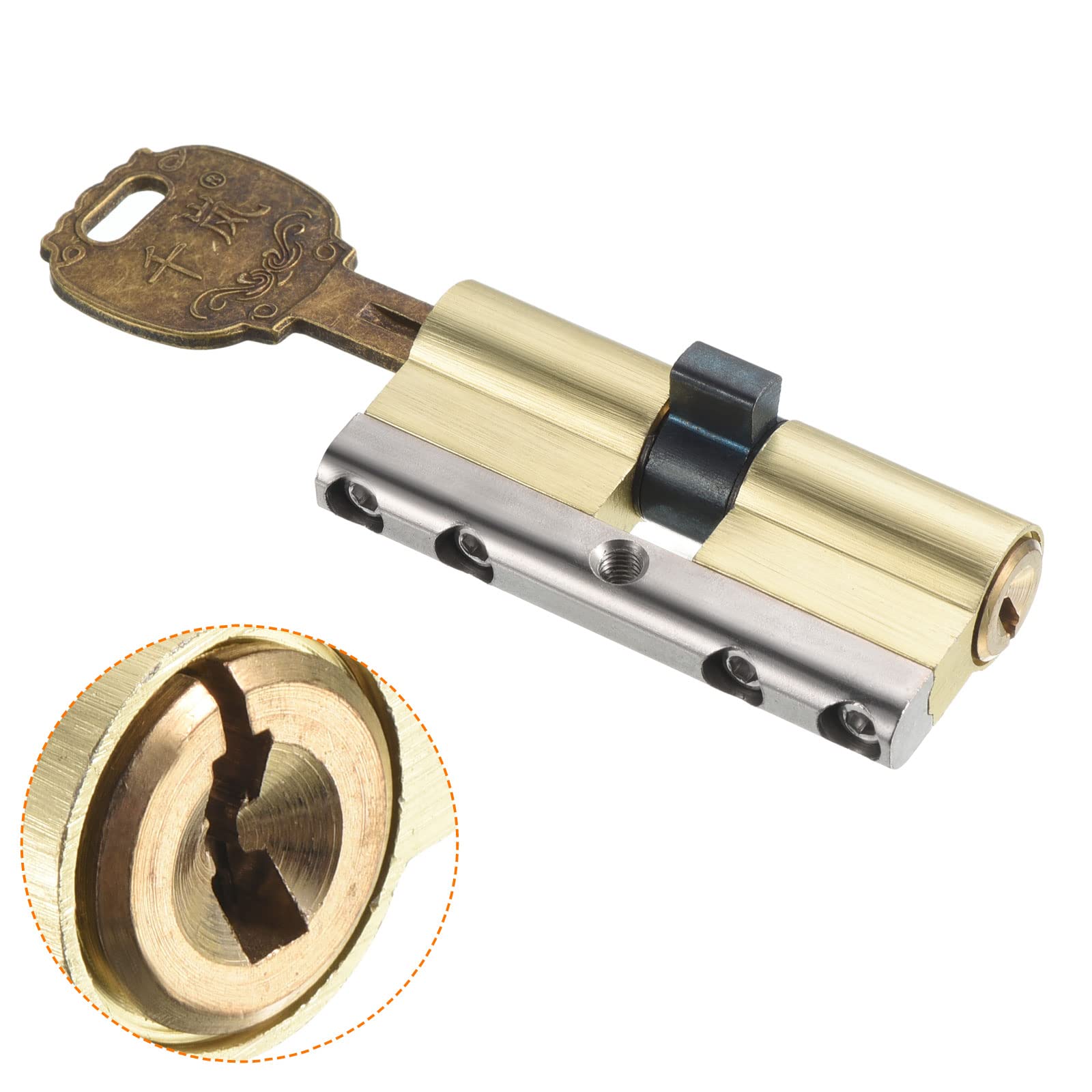 PATIKIL 35/35 (70mm Overall) European Double Lock Cylinder, 2 Pack Door Cylinder Lock with 2 Renovation Keys & 6 Owner Keys - Secure Home & Office Entry, Ideal for Apartment Doors & Commercial Buildings