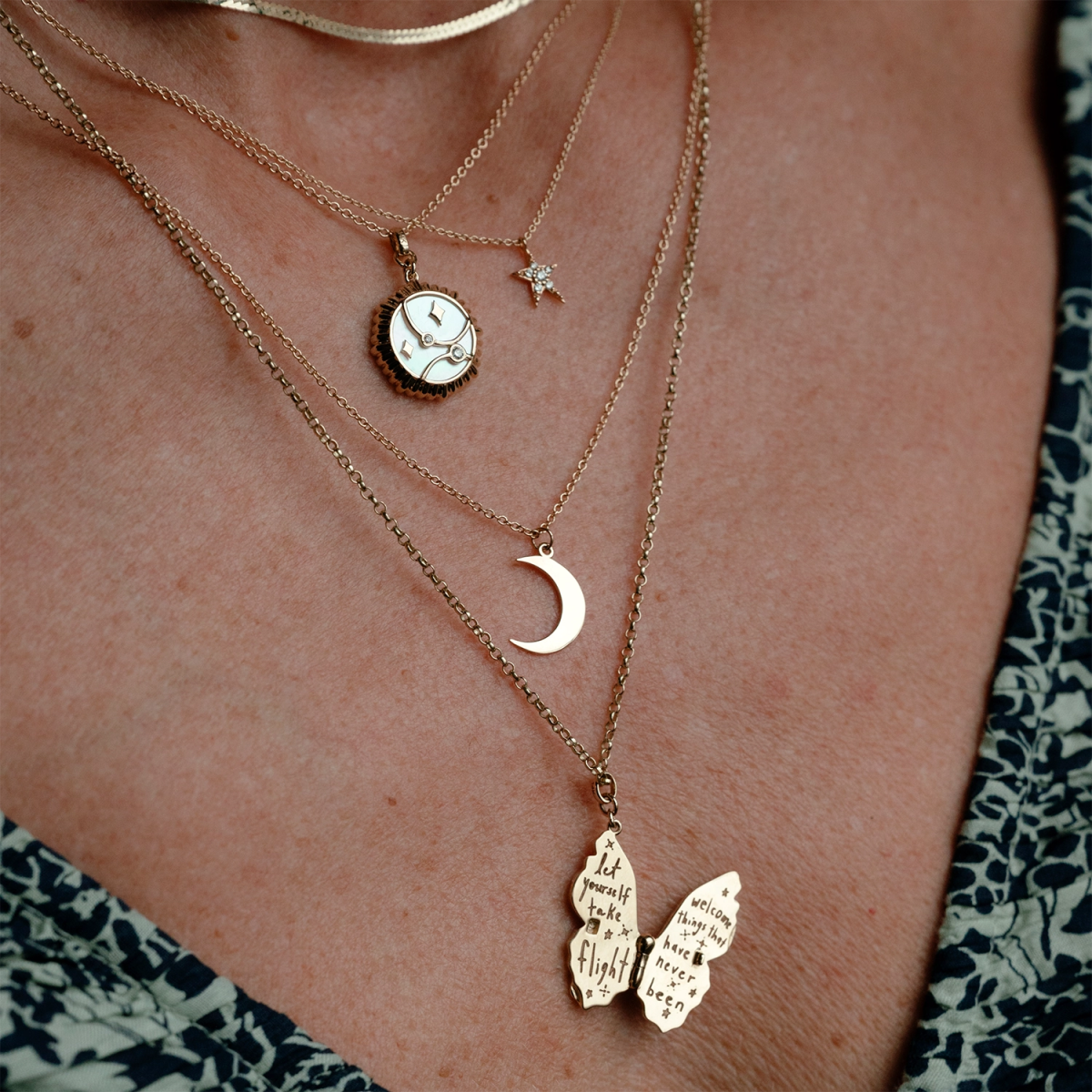 14K Yellow Gold Metamorphosis Butterfly Locket Necklace - Elegant Jewelry Gift for Women, Perfect for Valentine's Day, Anniversary & Special Occasions