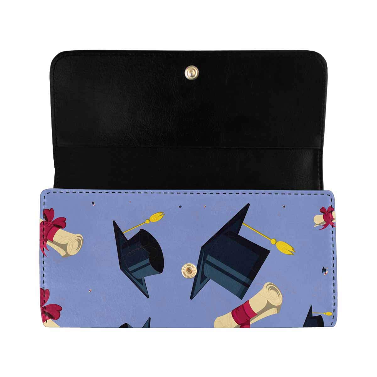 INTERESTPRINT Women's Trifold Clutch Wallet - Graduation Card Holder Purse with Happy Students Design - Perfect for Graduation Gifts, School Events & Everyday Use