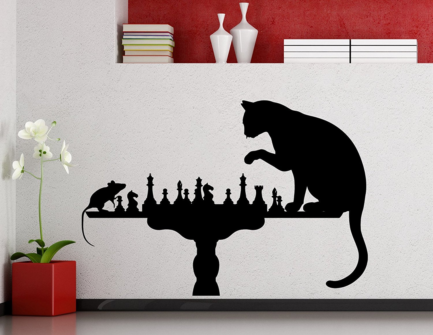 Chess Wall Decal - Vinyl Chess Pieces Sticker for Home Decor, Living Room, Bedroom & Game Room | Unique Chessmen Mural Art for Interior Design