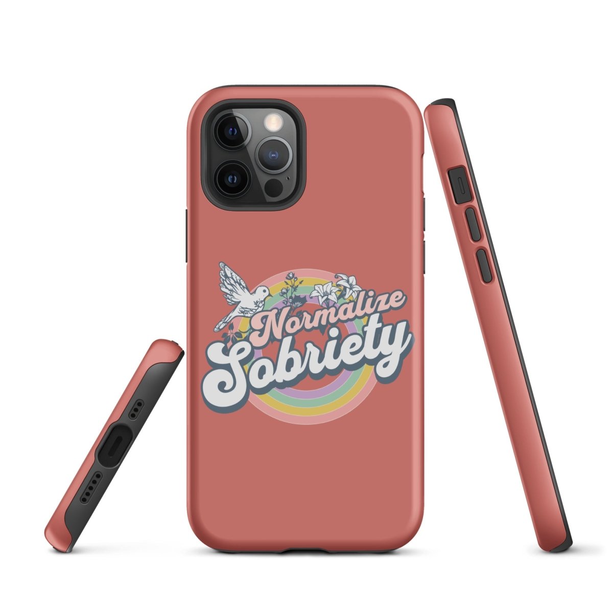 Normalize Sobriety iPhone Case - Trendy Protective Phone Cover for iPhone 13/14/15 Pro Max - Perfect for Sober Living, Recovery Support & Addiction Awareness
