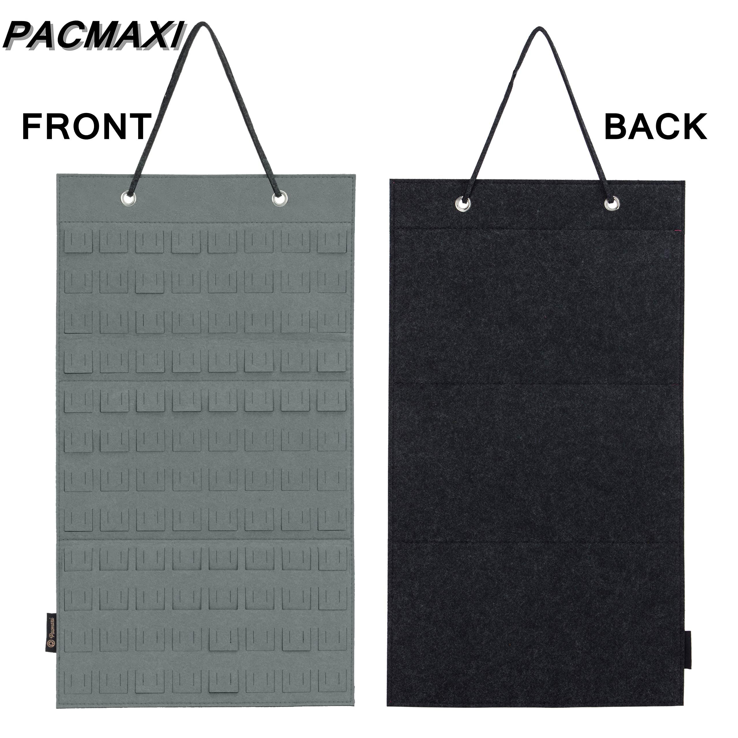 PACMAXI Hanging Brooch Pin Organizer - 96 Slot Jewelry Storage Case for Brooches, Pins & Badges | Compact Display Holder for Collectors & Organizers | Perfect for Home, Office & Travel (Grey)
