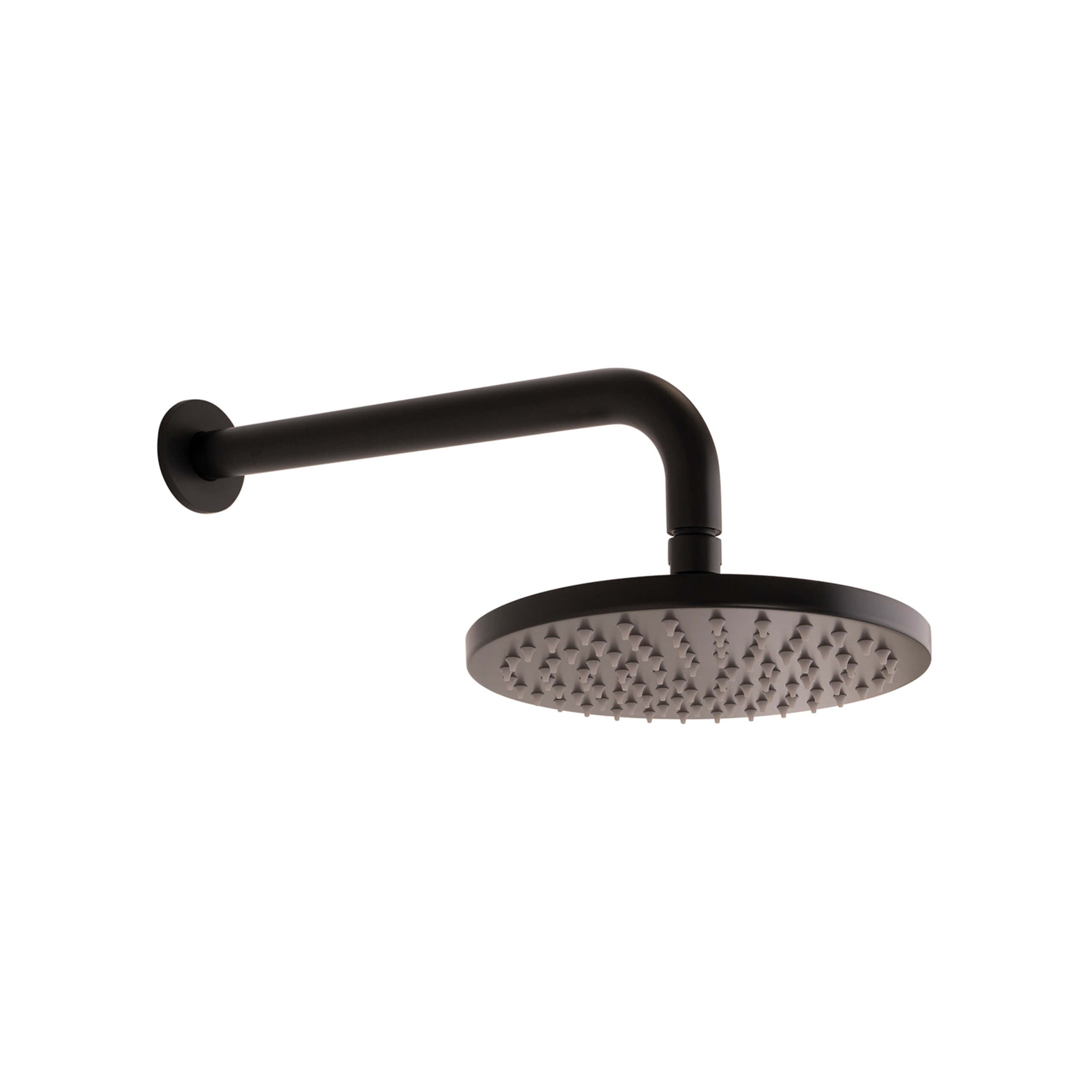 ADP Bloom Matte Black Shower Rose & Arm Set - High Pressure Rainfall Showerhead for Bathroom & Spa Relaxation