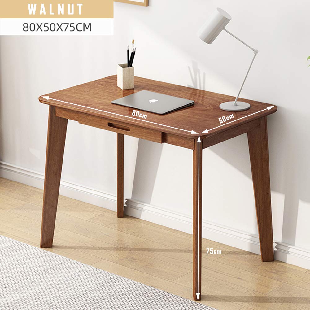 IOTXY Solid Wood Writing Desk with Drawer - Home Office Desk, Laptop Computer Workstation, Study Table for Work from Home & Remote Learning