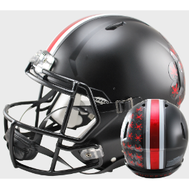 Ohio State Buckeyes Speed Replica Football Helmet - Satin Black with Red Decals | Authentic NCAA Collectible for Fans, Display & Game Room Decor