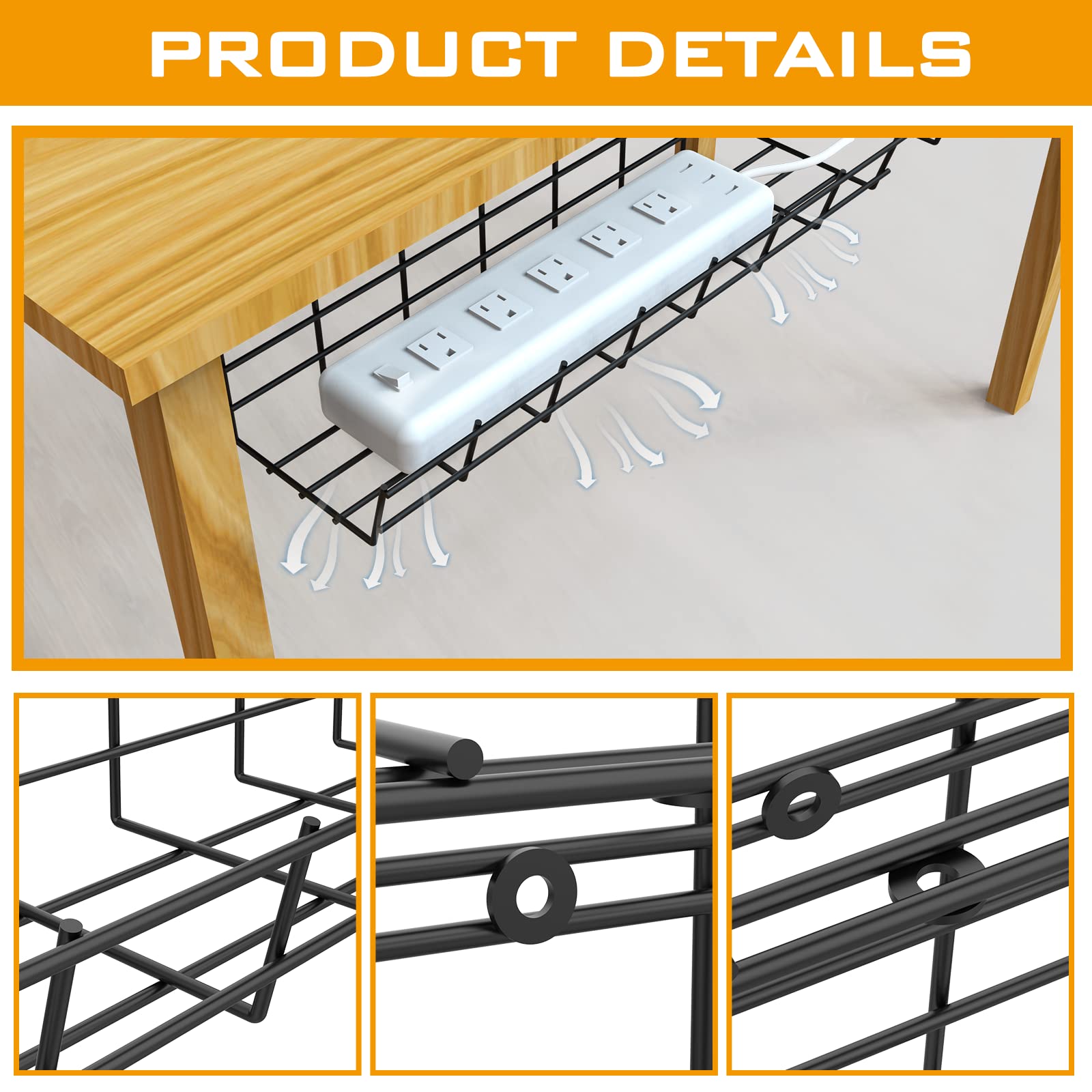 Under Desk Cable Management Tray - 17