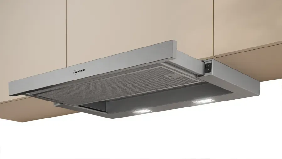 Neff 60cm Slide Out Range Hood N30 D46BR22N1B - Stainless Steel Kitchen Extractor Fan with Powerful Ventilation - Perfect for Modern Kitchens and Open Plan Living Spaces