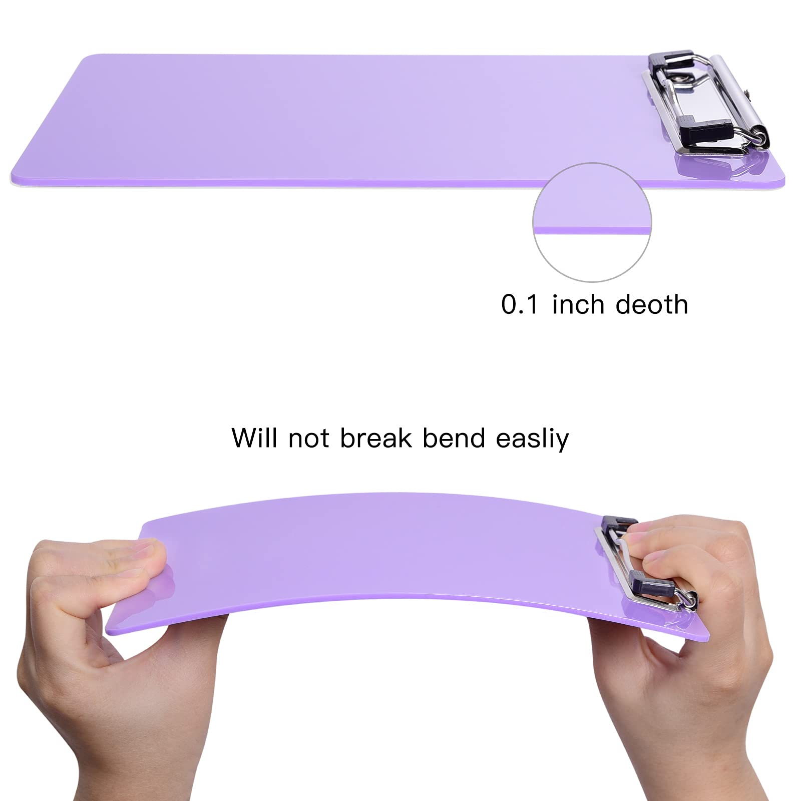 Hongri A5 Plastic Clipboard - 6x9 Inch Mini Purple Clip Board for Students, Kids & Office Use | Low Profile Clip, Lightweight & Durable | Perfect for School, Home, Office & Travel Organization