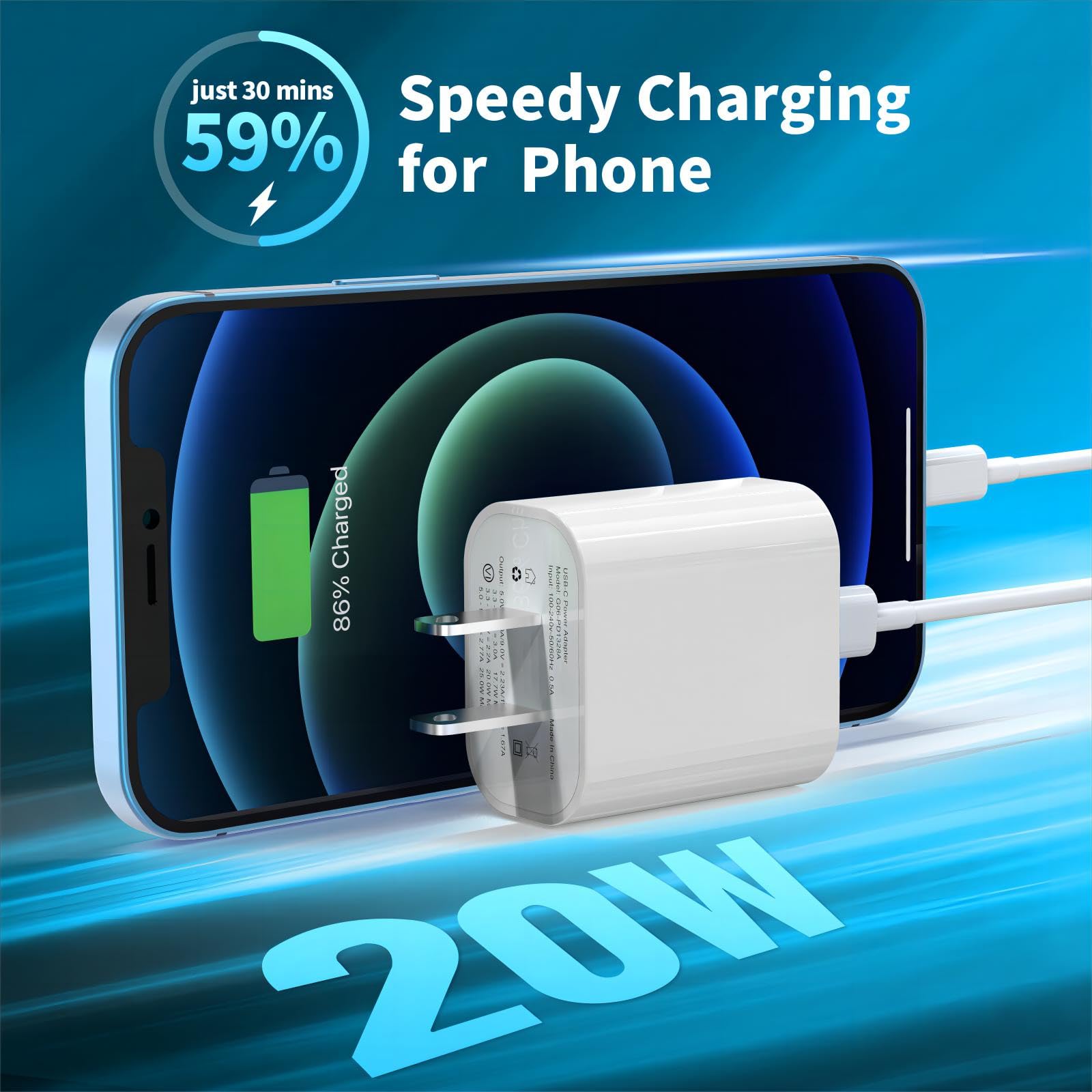 3-Pack 20W USB C Fast Charger Block - PD 3.0 Type C Wall Charger & Power Adapter for iPhone 16/16 Pro/15/14, Samsung Galaxy, Google Pixel, AirPods Pro - Compact Cube Design (White) | Perfect for Home, Office & Travel Charging