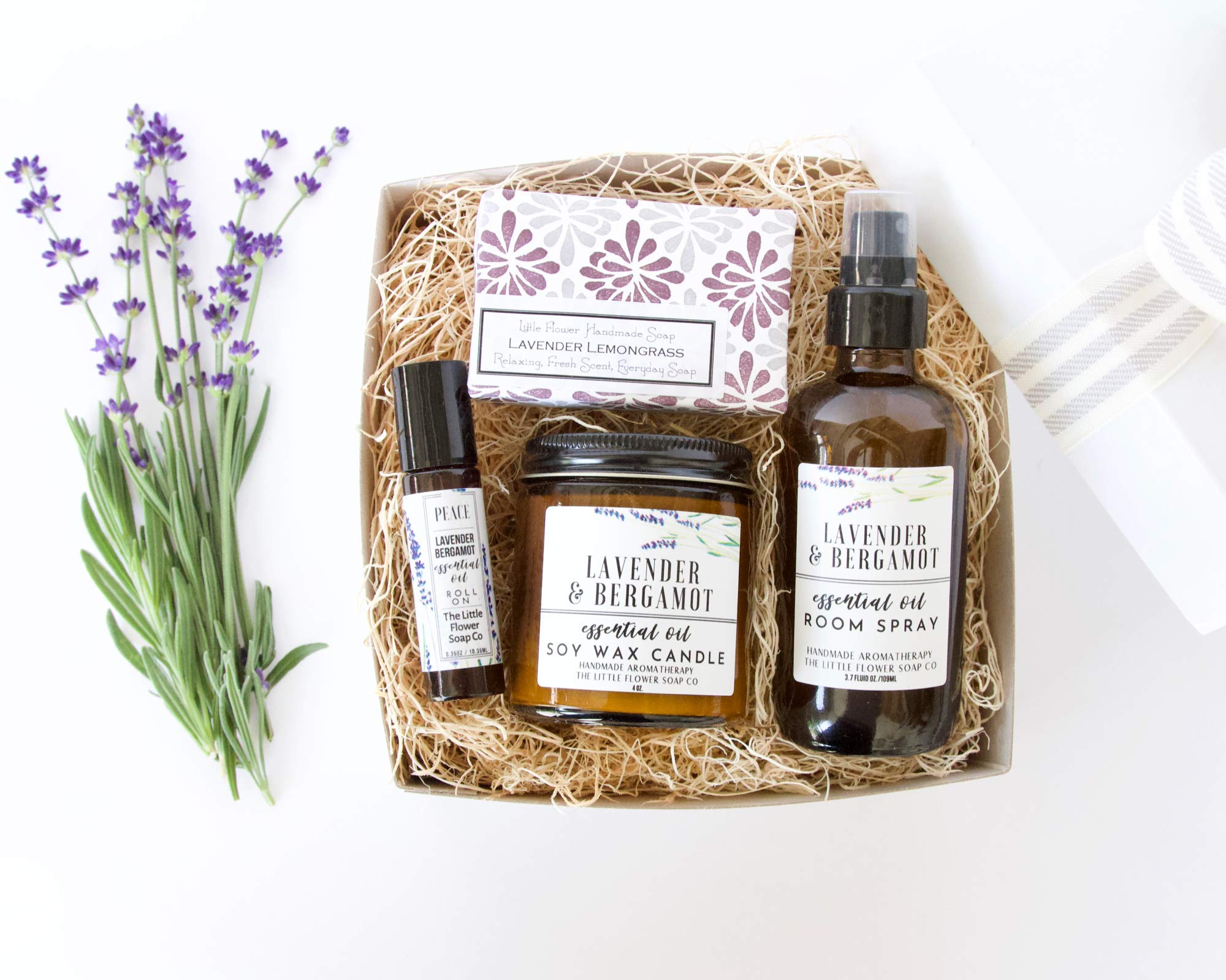 Lavender Home Decor Gift Set - Relaxing Aromatherapy Gifts for Housewarming, Birthday, Mother's Day - Perfect for Bedroom, Bathroom & Living Room Decor
