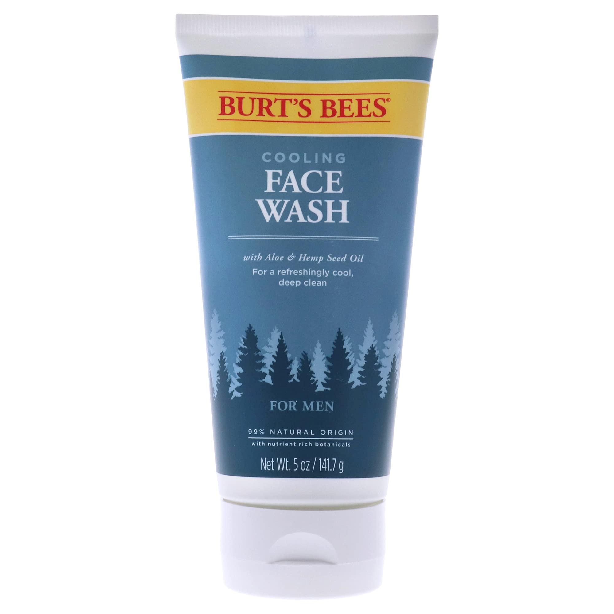Burt's Bees Cooling Face Wash for Men - 5 oz | Refreshing & Hydrating Facial Cleanser for Daily Skincare Routine & Post-Workout Use
