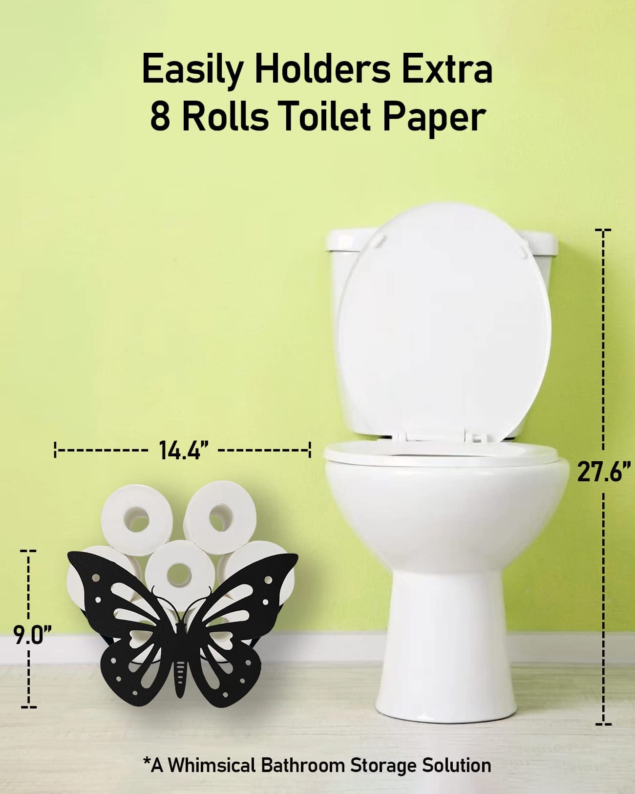 Whimsical Butterfly Toilet Paper Holder - Wall Mount & Free Standing for Bathroom Decor