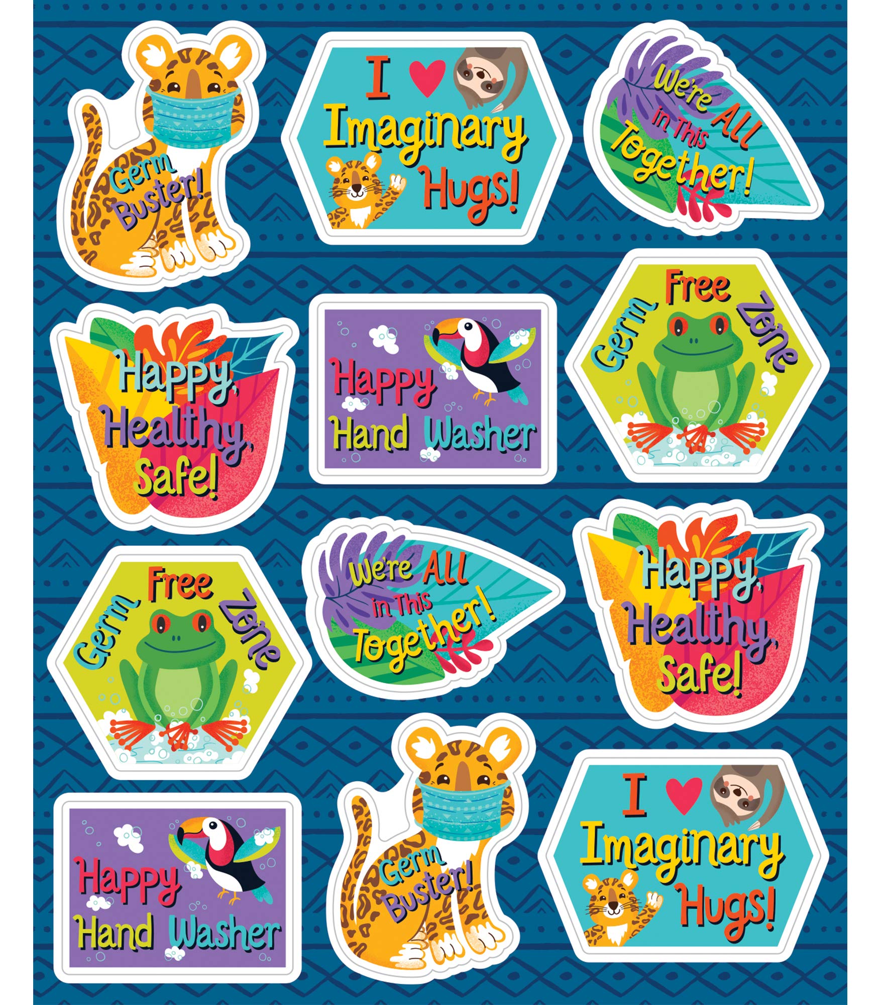 Motivational Stickers for Kids - 72 Tropical Incentives with Positive Affirmations for Classroom & Home Rewards