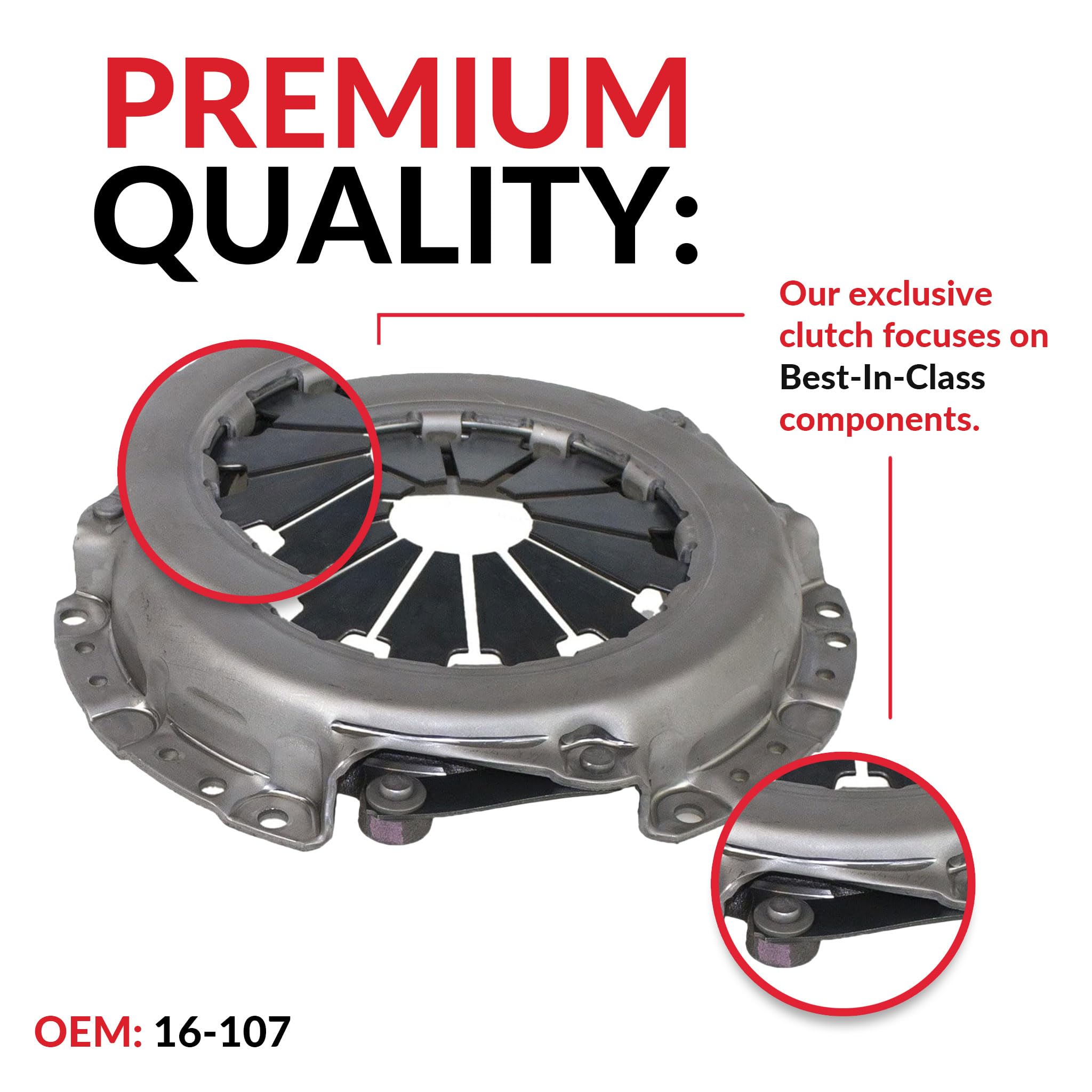 High-Quality Clutch Kit for Toyota Echo & Yaris 2000-2012 Models - Compatible with XA XB Base L LE Premium SE Core S CE 1.5L L4 GAS DOHC (VIN 1NZFE C50/C150) - Perfect for Smooth Gear Shifting & City Driving