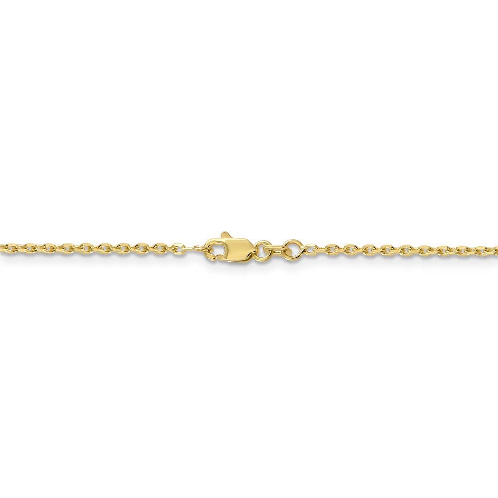 10K Yellow Gold Solid Diamond Cut Cable Chain Anklet - 1.65mm Thin & Durable - 9 Inch Adjustable Ankle Bracelet for Women - Perfect for Beach, Wedding & Everyday Wear