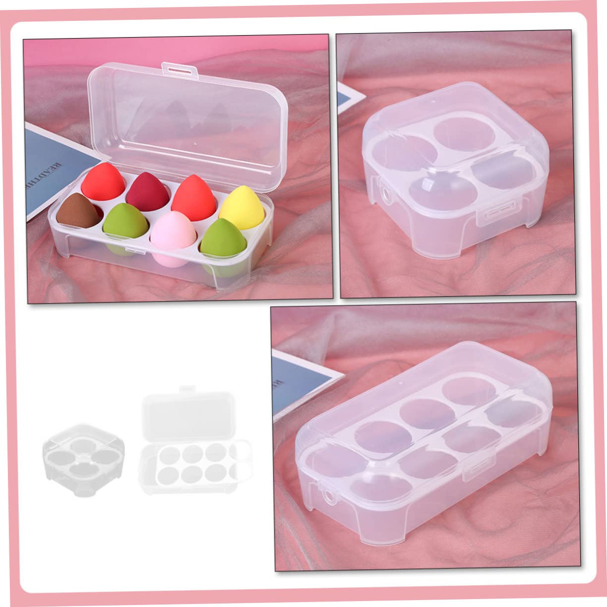 Beautifu 2-Pack Plastic Makeup Sponge Holder Storage Box - Travel-Friendly Cosmetic Organizer for Foundation Sponges, Beauty Blenders & Makeup Tools | Perfect for Home, Travel & Salon Use