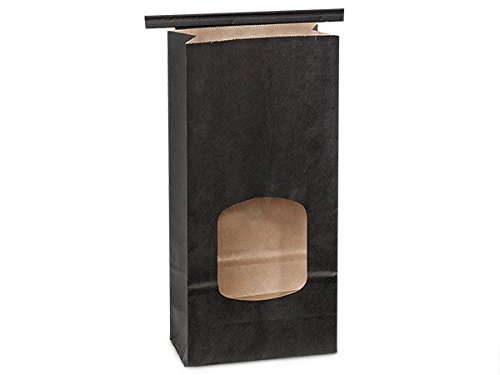 Premium 1 LB Black Bakery Bags with Window - 25 Pack Tin Tie Bags for Fresh Bread, Cookies & Pastries | A1BakerySupplies Commercial & Home Baking Use