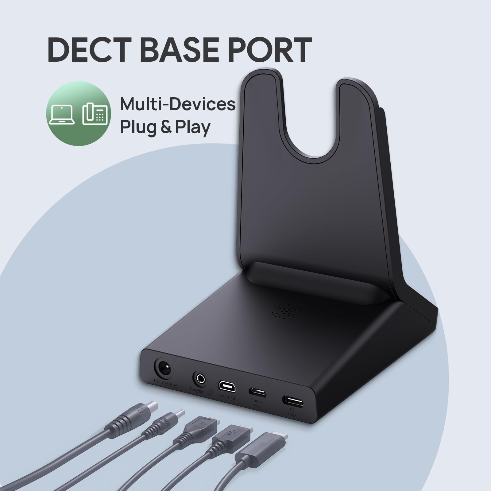 Yealink WH64 Mono Teams Wireless Headset - DECT & Bluetooth Dual-Mode Headphones with 3X Mic, 606 ft Range, 26H Talk Time - Office Headset for Desk IP Phone, PC & Cell Phone | Perfect for Remote Work, Video Calls & Business Communications