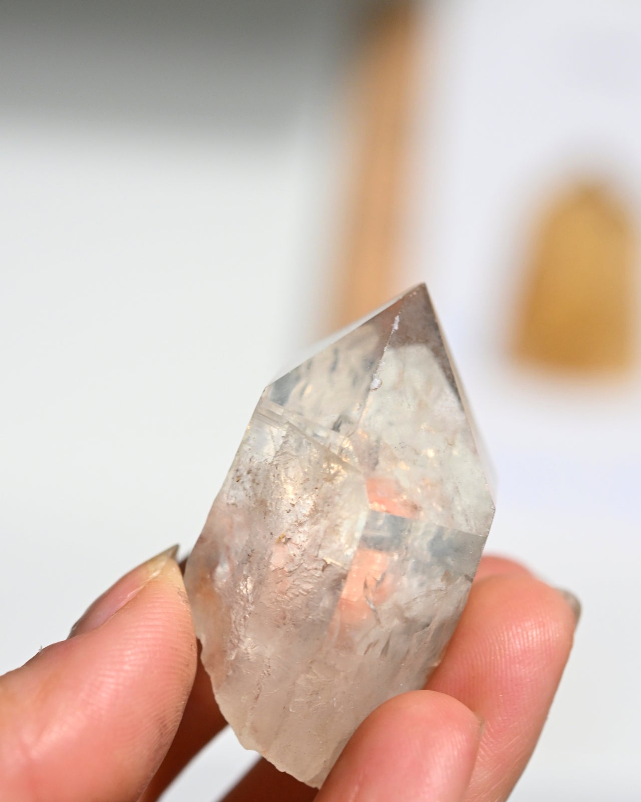 Natural Elestial Citrine Crystal Point - Healing Stone for Meditation, Energy Work & Spiritual Growth | Perfect for Home Decor, Yoga Spaces & Gift Giving