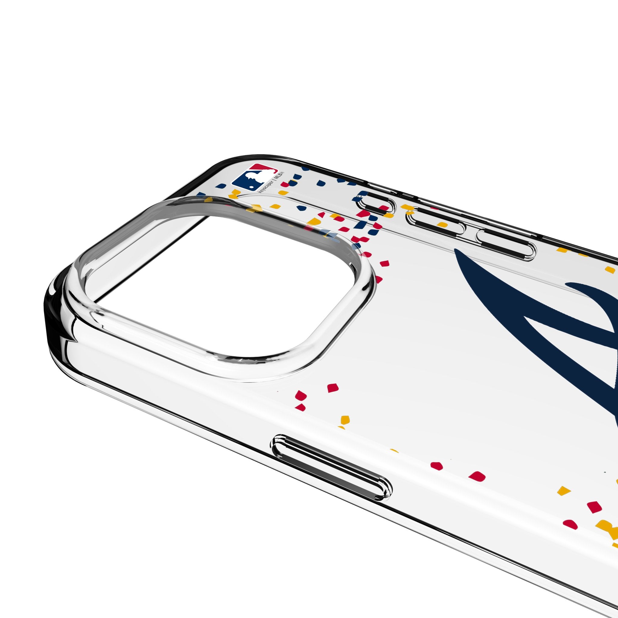 Atlanta Braves Confetti Clear Phone Case for Apple iPhone 14/13/12/11 - Shatterproof Protective Cover with Team Logo - Perfect for Game Day & Everyday Use