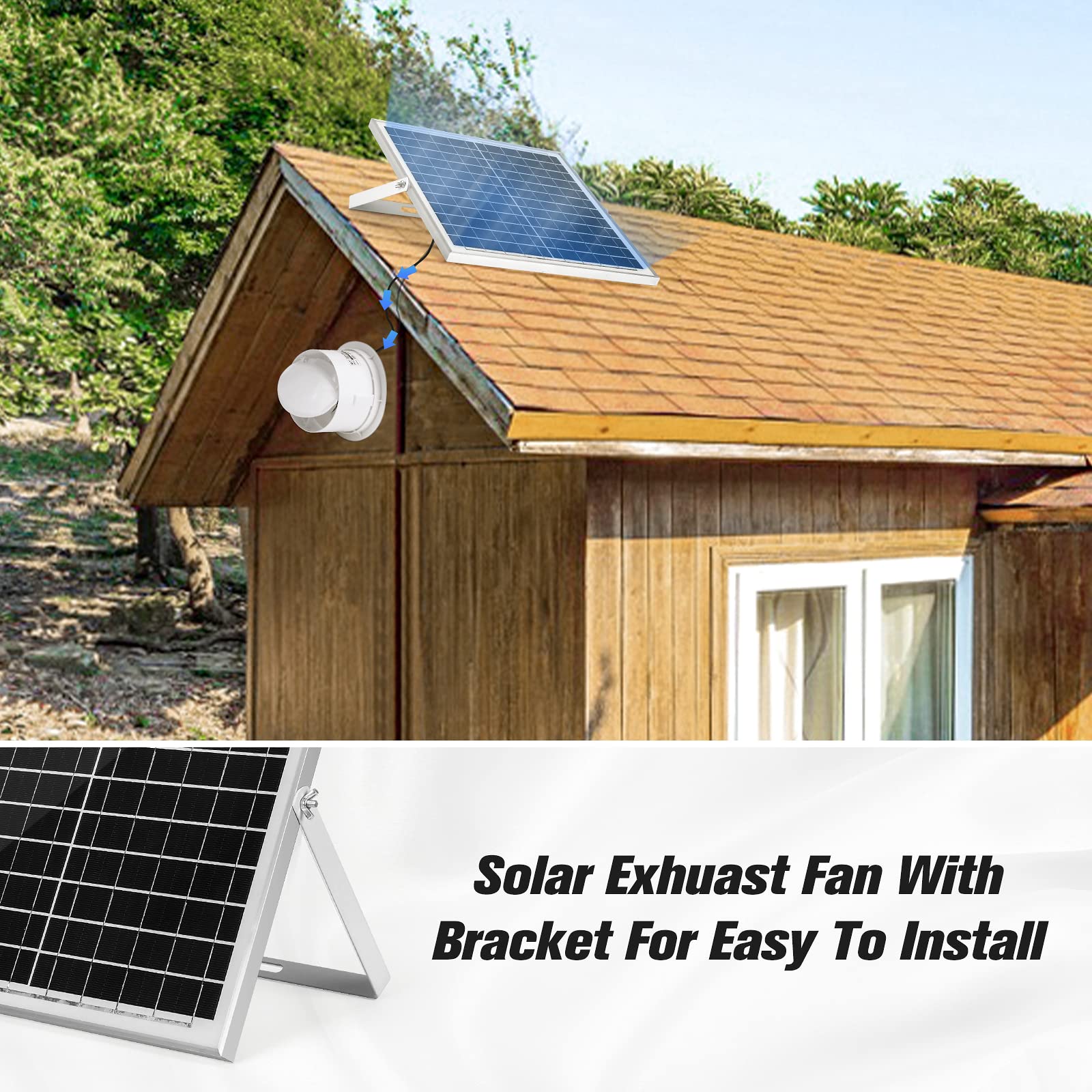 20W Solar Powered Exhaust Fan with 8