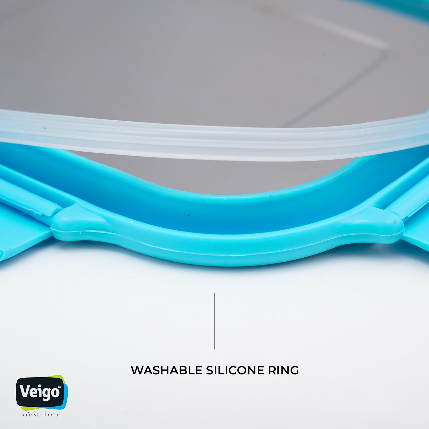 Veigo Stainless Steel Medium Snack Box 330ml - Airtight Leakproof Food Container for School, Office & Travel | Freezer & Dishwasher Safe | BPA-Free with Silicone Ring & Secure Lock | Perfect for Kids Lunch, Meal Prep & Snack Storage (Sky Blue)