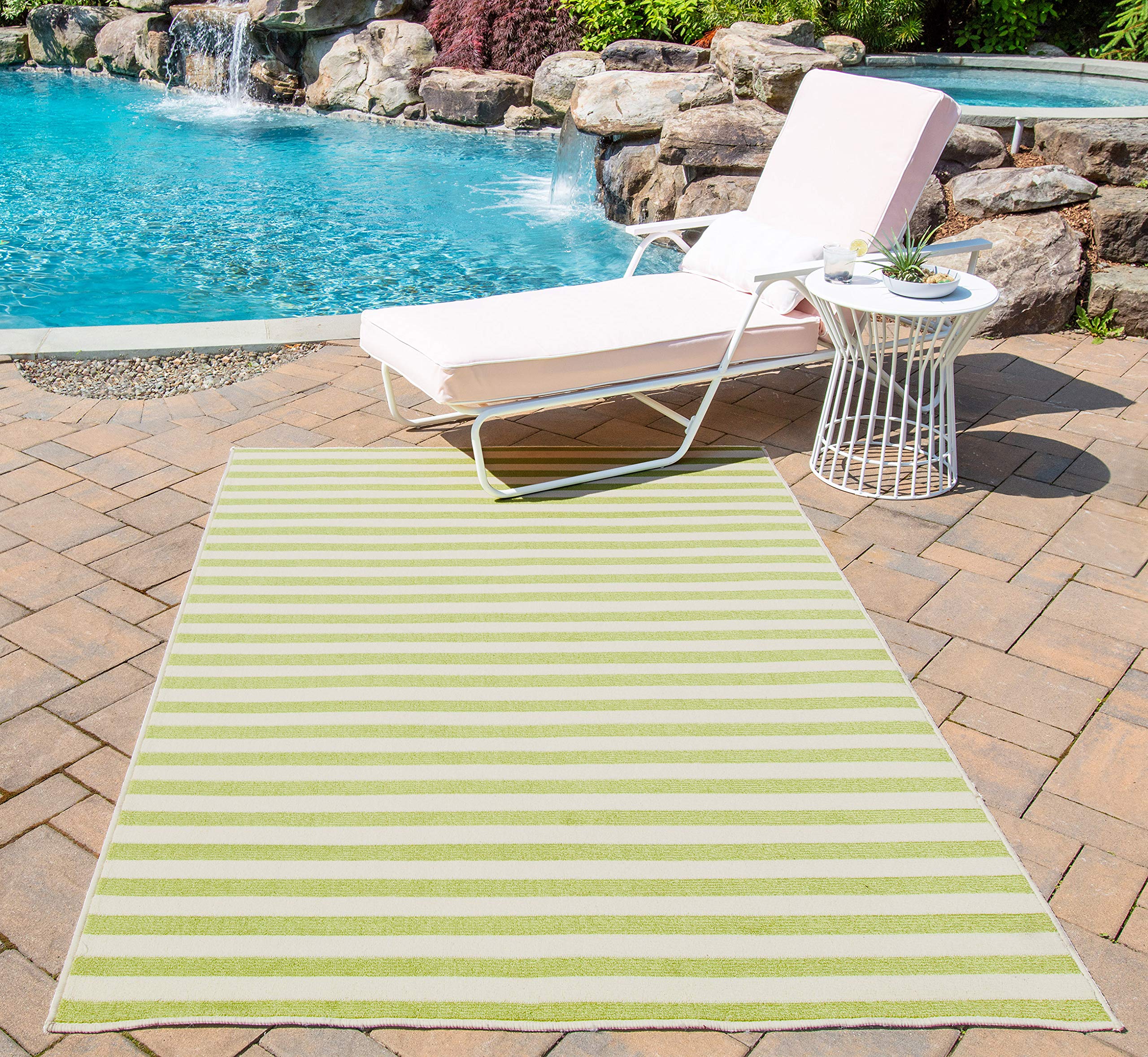 Momeni Baja Collection Contemporary Indoor Outdoor Area Rug - UV Protected Fade Resistant Easy Clean - 1'8