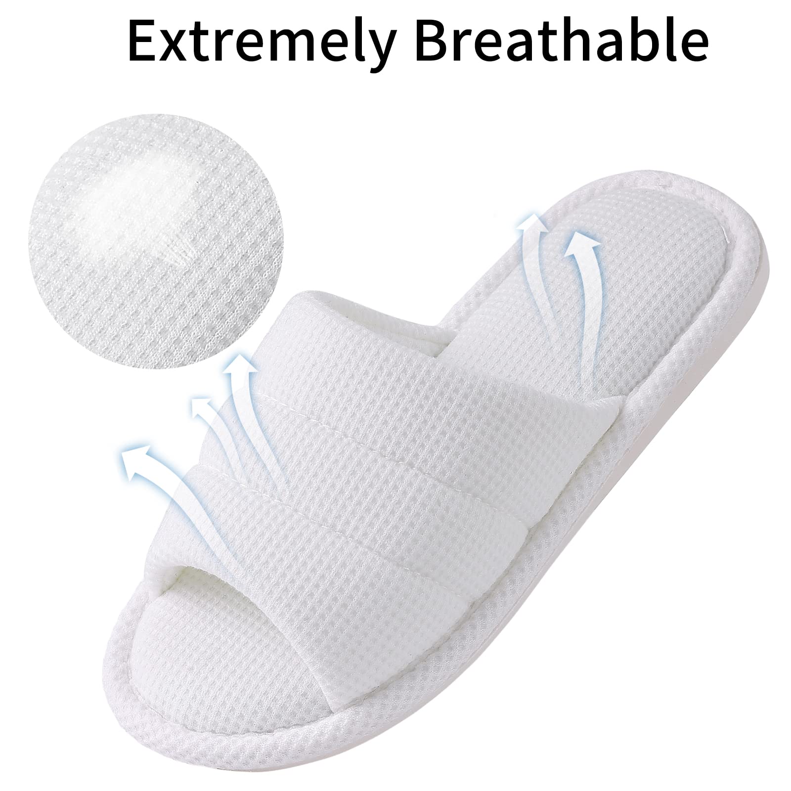 Breathable Waffle Summer Slippers for Women & Men - Open Toe House Shoes for Indoor Comfort | Perfect for Home, Spa, and Relaxation
