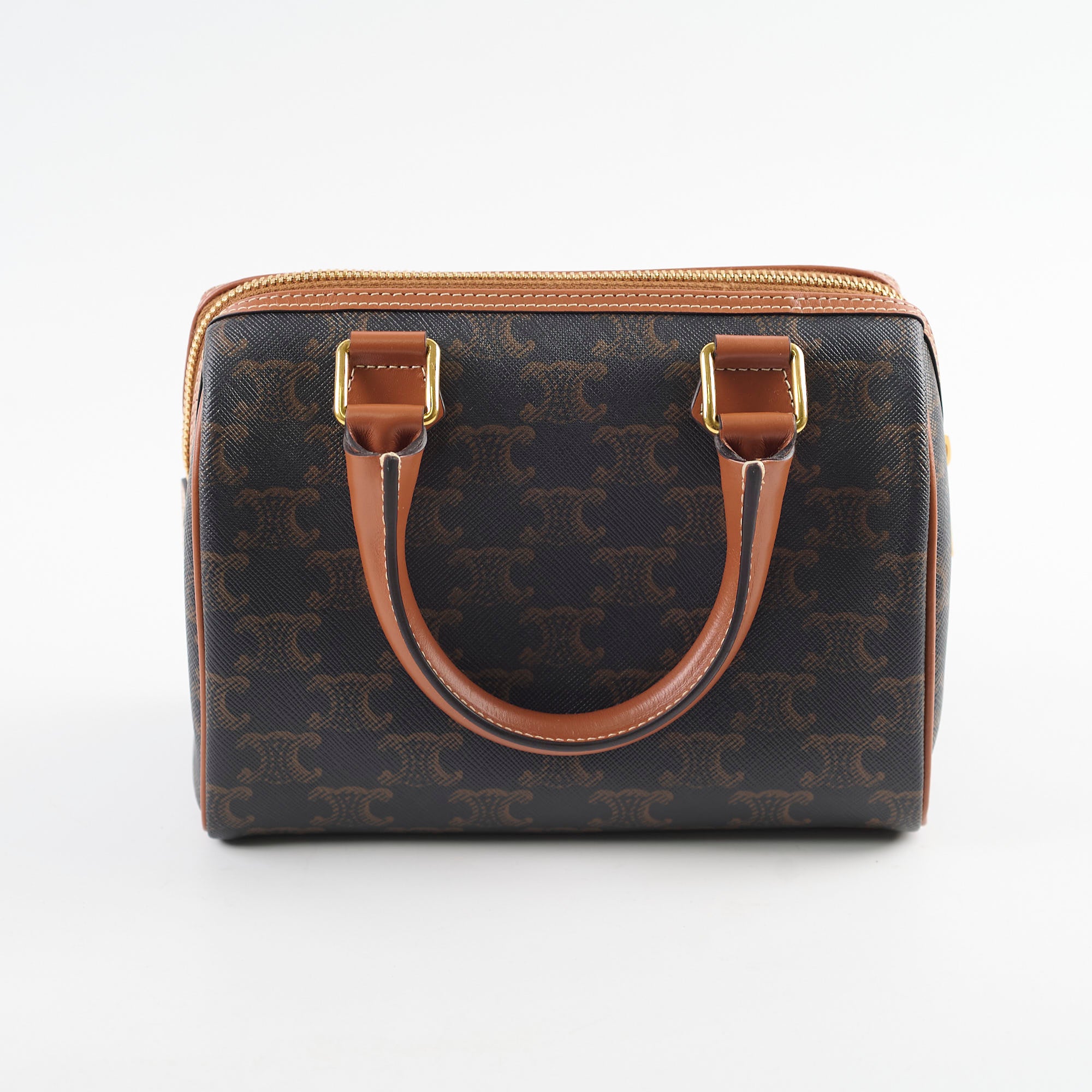 Celine Small Boston Bag in Triomphe Canvas - Luxury Crossbody Shoulder Bag for Women | Perfect for Work, Travel & Everyday Use