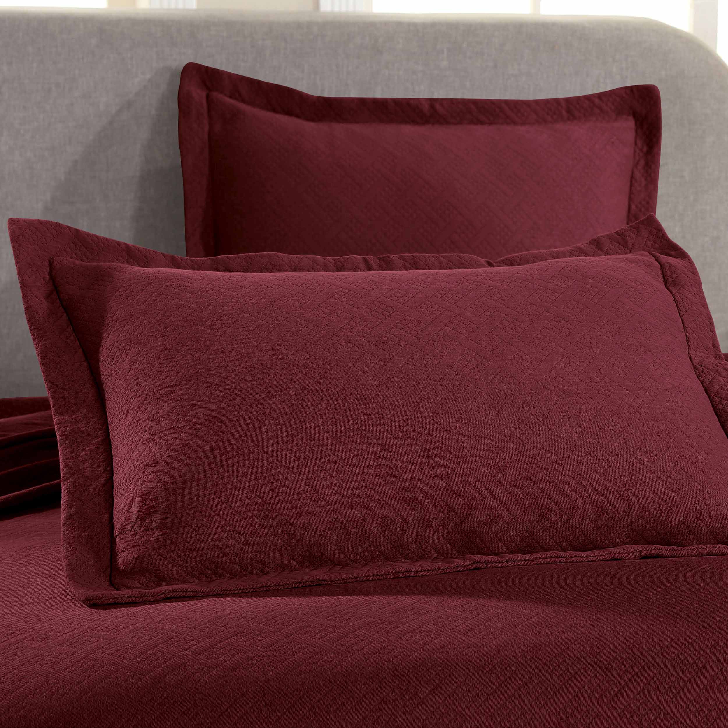 Basket Weave Matelasse Cotton Bedspread Set - Queen Size Luxury Bedding for Master Bedroom & Guest Room Decor