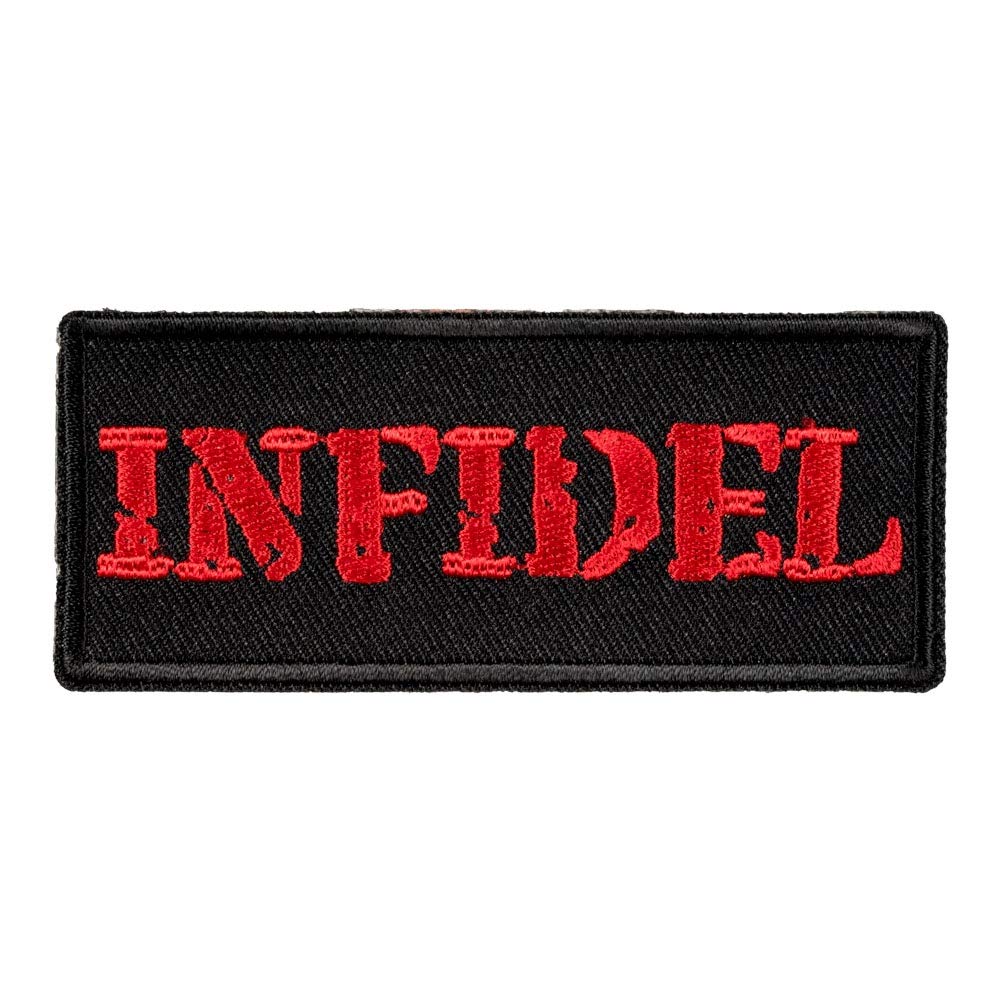 Infidel Red & Black Military Patch - Patriotic Velcro Morale Patch for Tactical Gear, Hats & Backpacks - Perfect for Veterans, Soldiers & First Responders