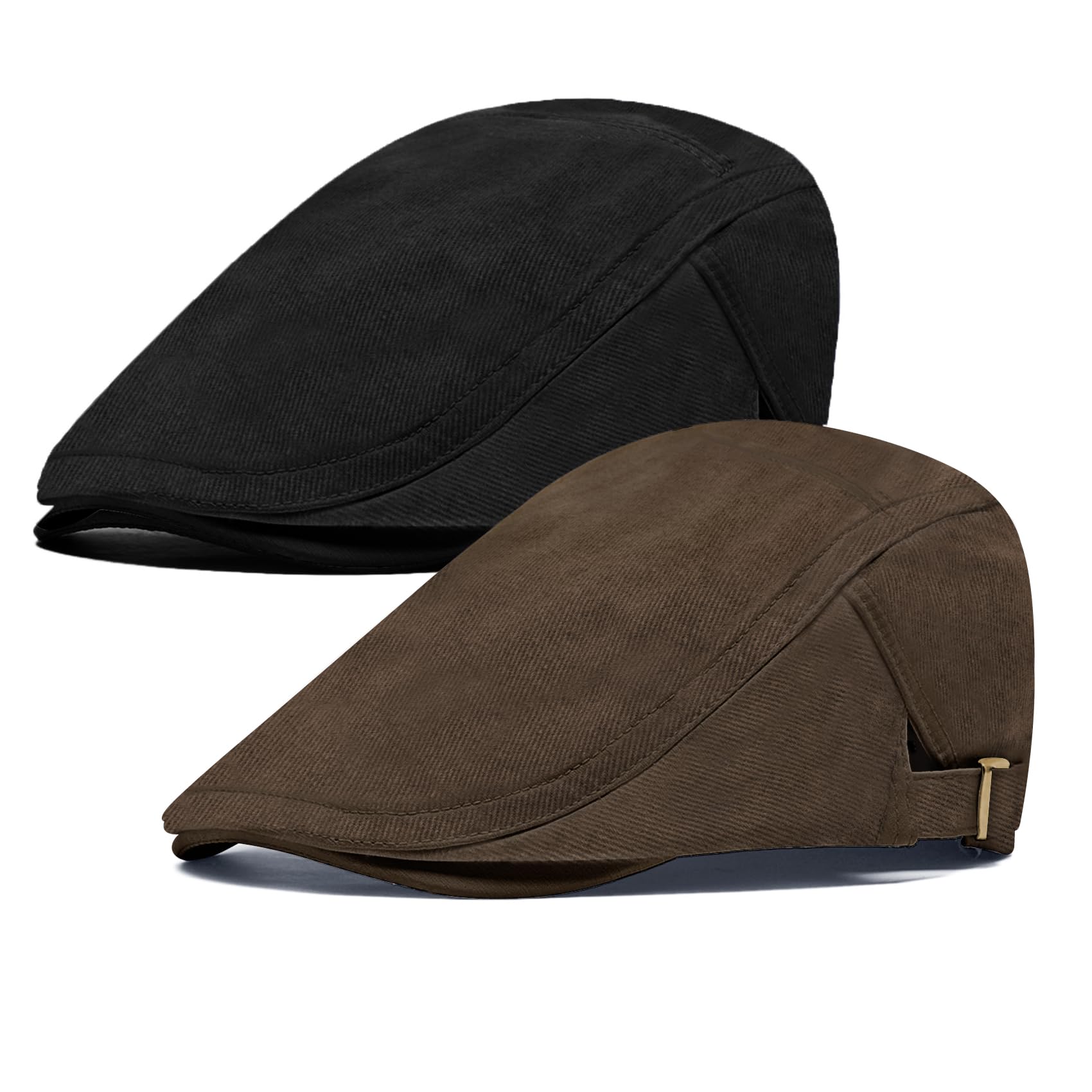 Vintage Newsboy Cap for Men - Adjustable Flat Hat with Breathable Fabric - Irish Cabbie Ivy Driving Cap for Hunting, Golf & Outdoor Activities - Perfect for Casual Wear, Sports & Fashion Accessories