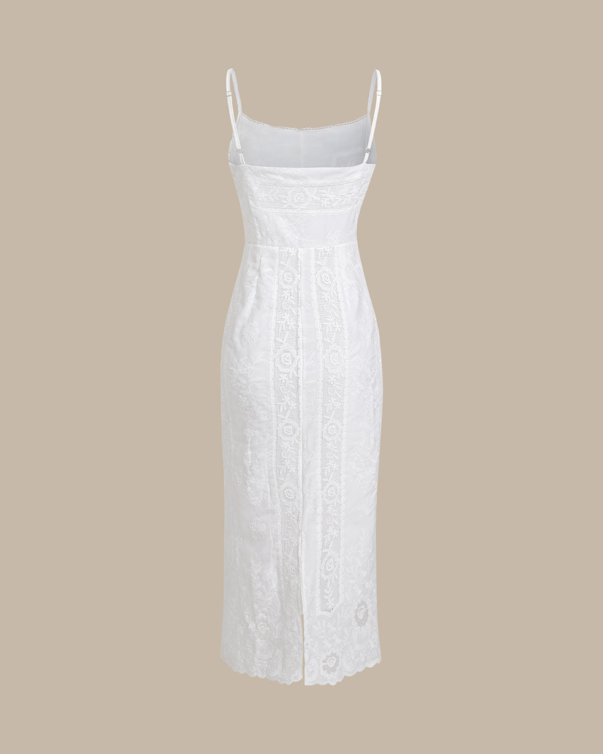 Elegant White Lace Textured Slip Maxi Dress for Women - Perfect for Weddings, Parties & Summer Vacations