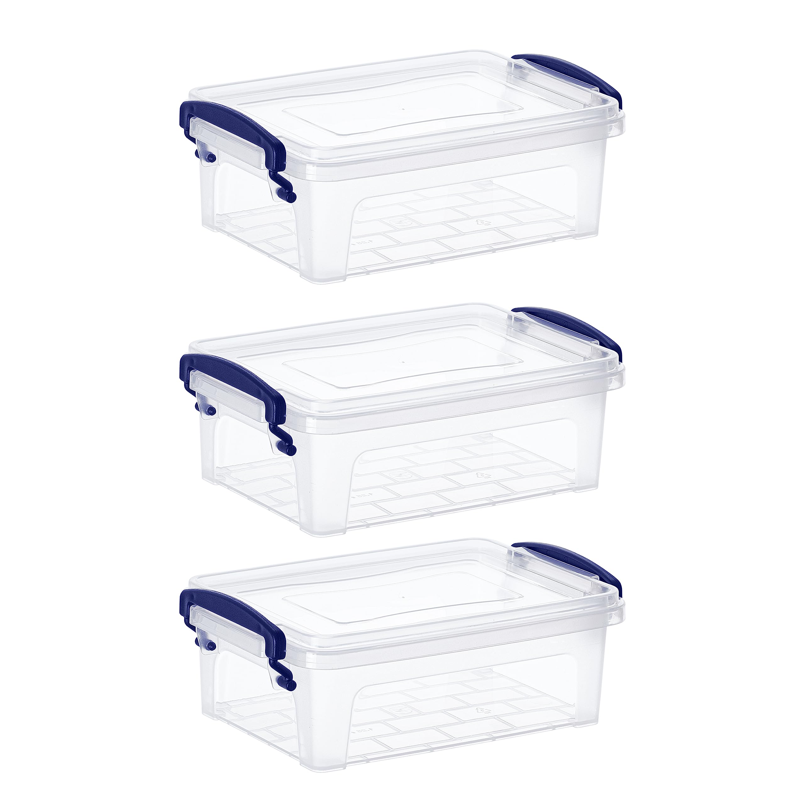 Superior Clear Plastic Storage Boxes with Lids - 3 Pack (1.25 Qt Mini) | BPA-Free, Odor-Free Stackable Organizer Containers for Home, Office, School & Dorm | Perfect for Pantry, Closet, Toy & Craft Organization