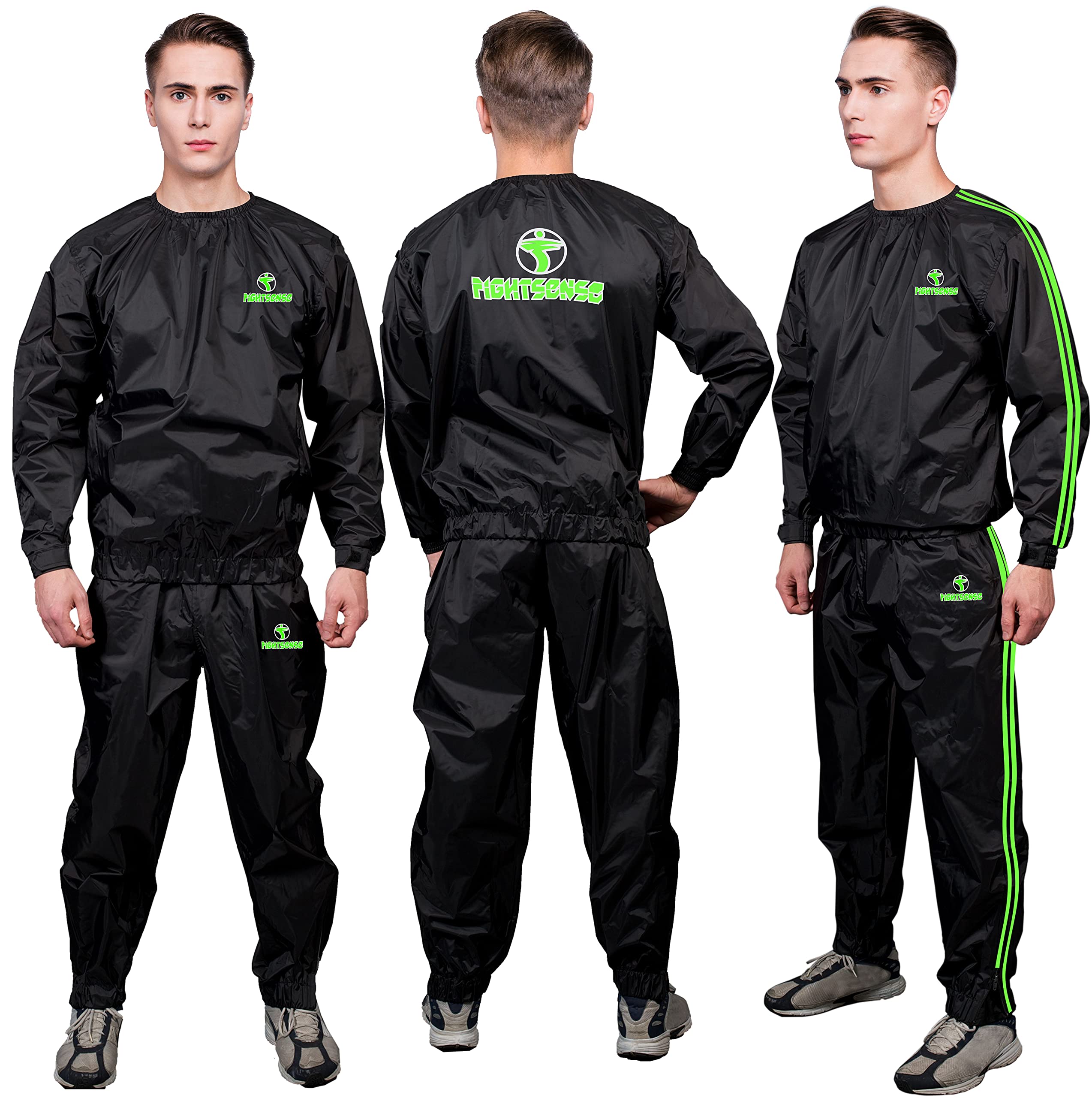 FIGHTSENSE Sauna Suit for Men & Women - Waterproof Sweat Suit for Weight Loss, Anti-Rip Workout Gear for Sports, Running, Boxing & Fitness - Ideal for Gym, Home Exercise & MMA Training