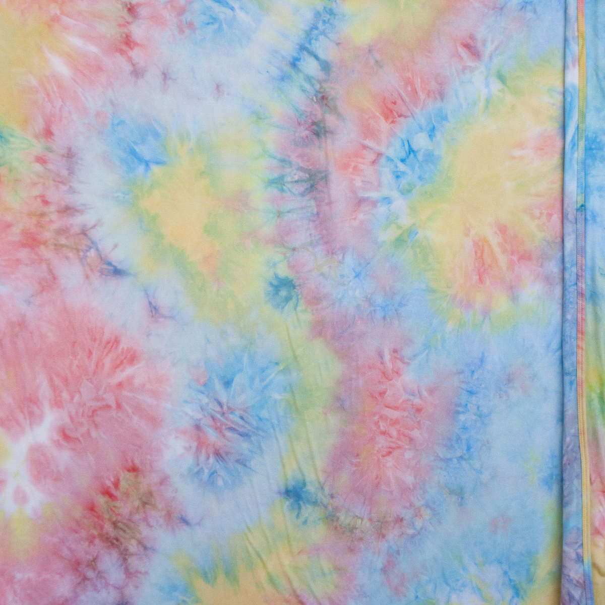 Pastel Blue Peach Yellow Brushed Tie Dye T-Shirt - Soft Vintage Washed Cotton Tee for Women | Casual Wear, Summer Outfits, Music Festivals & Boho Style