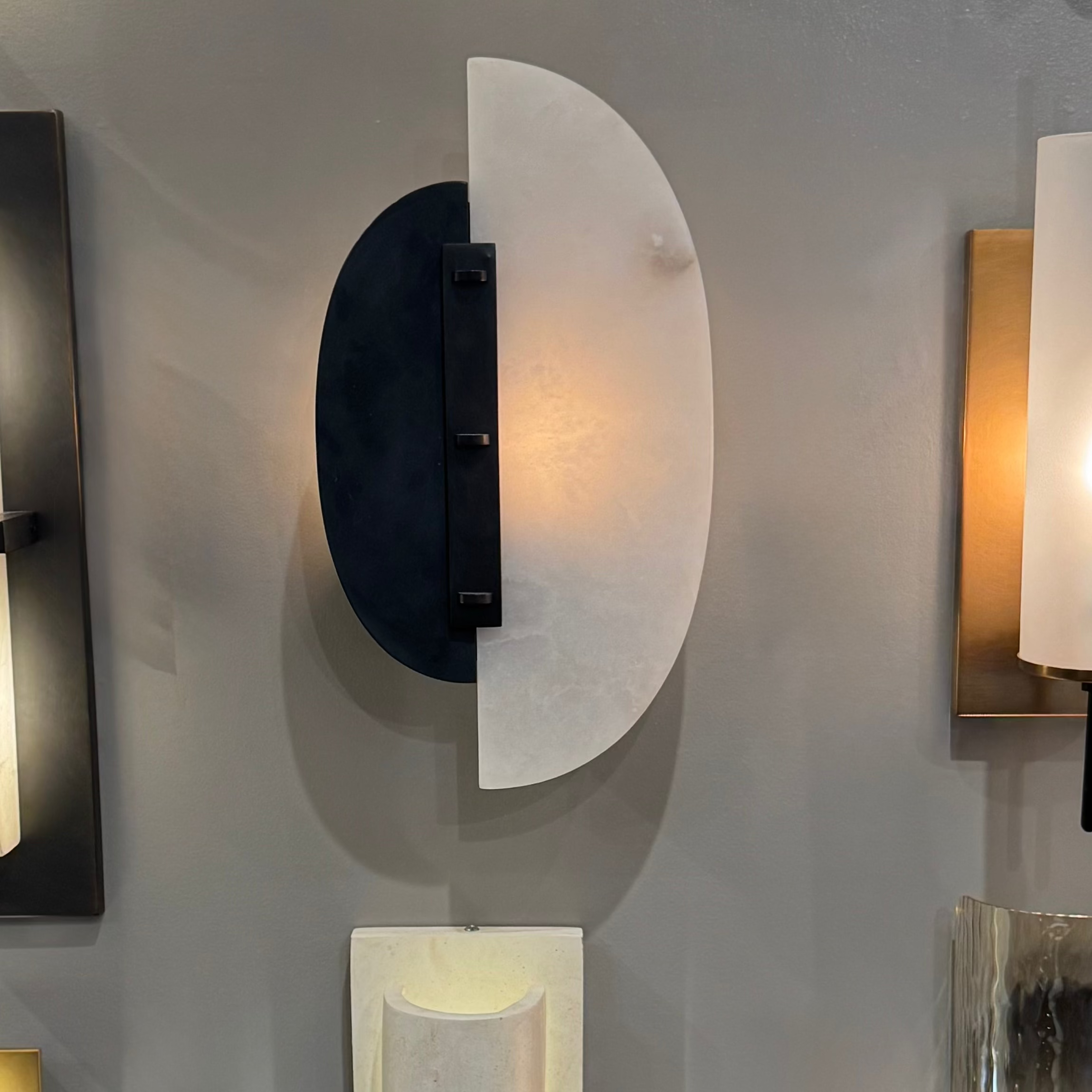 Kianna Sconce - Elegant Alabaster and Marble Wall Light Fixture for Bedroom, Living Room & Hallway Decor