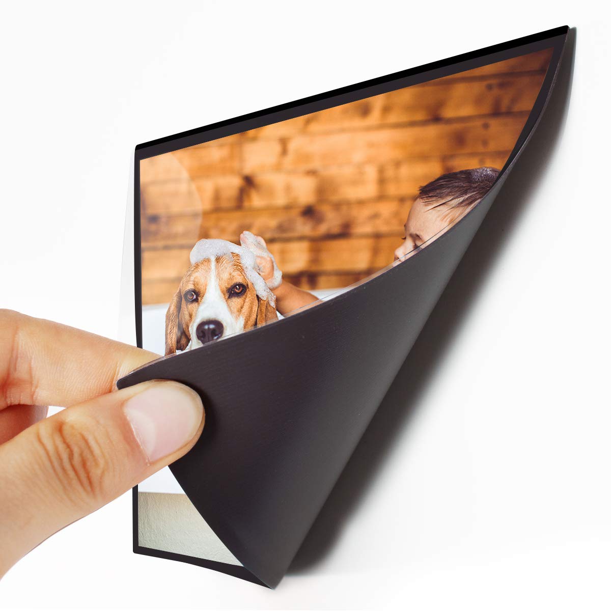 HIIMIEI 5x7 Inches Magnetic Photo Frames for Refrigerator - 20 Pack Black Fridge Magnets with Scratch-Resistant Removable Film - Perfect for Family Photos, Kids Artwork, and Office Memos