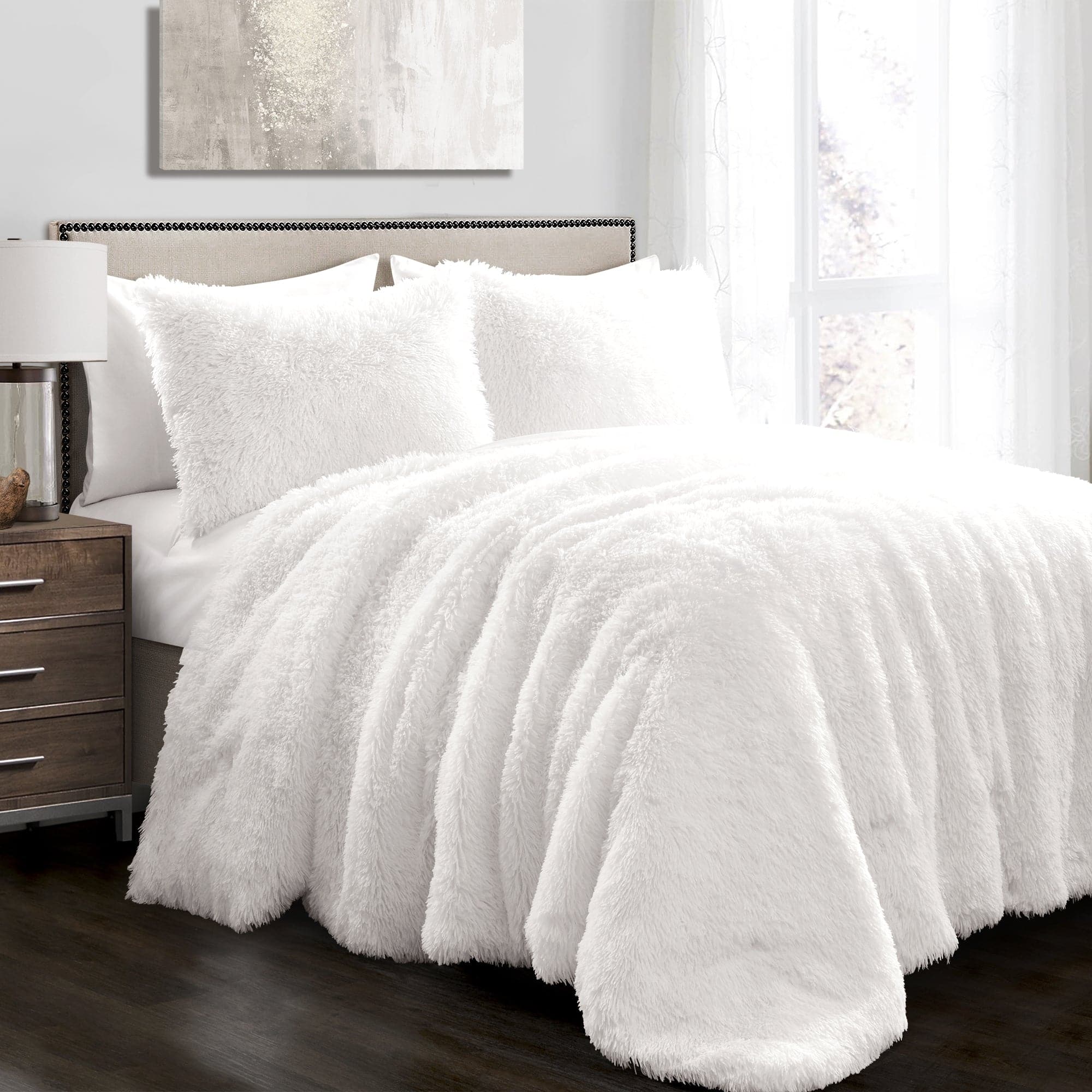 Emma Faux Fur Comforter Set - Soft & Luxurious Bedding Collection for Winter - Queen/King Size - Perfect for Cozy Bedrooms, Guest Rooms & Winter Home Decor