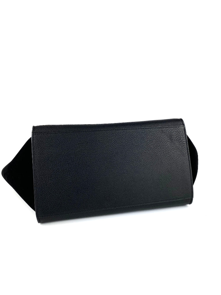 Celine Black Leather Trapeze Handbag for Women | Luxury Crossbody Shoulder Bag | Perfect for Work, Travel & Evening Events